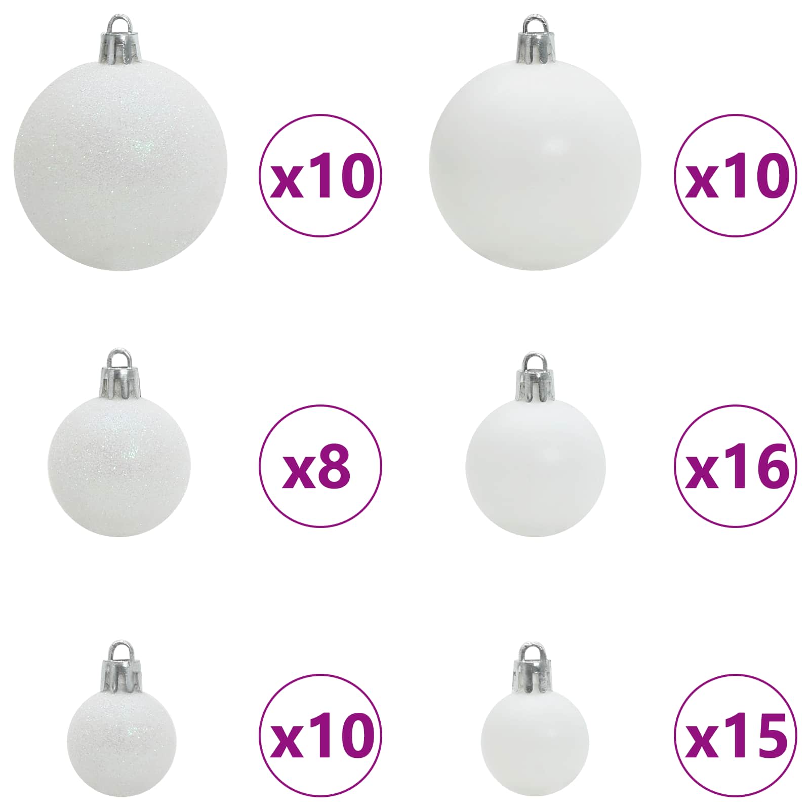 Sapin de Noël Artificiel à Branches Articulées Blanc 180 cm – Image 7