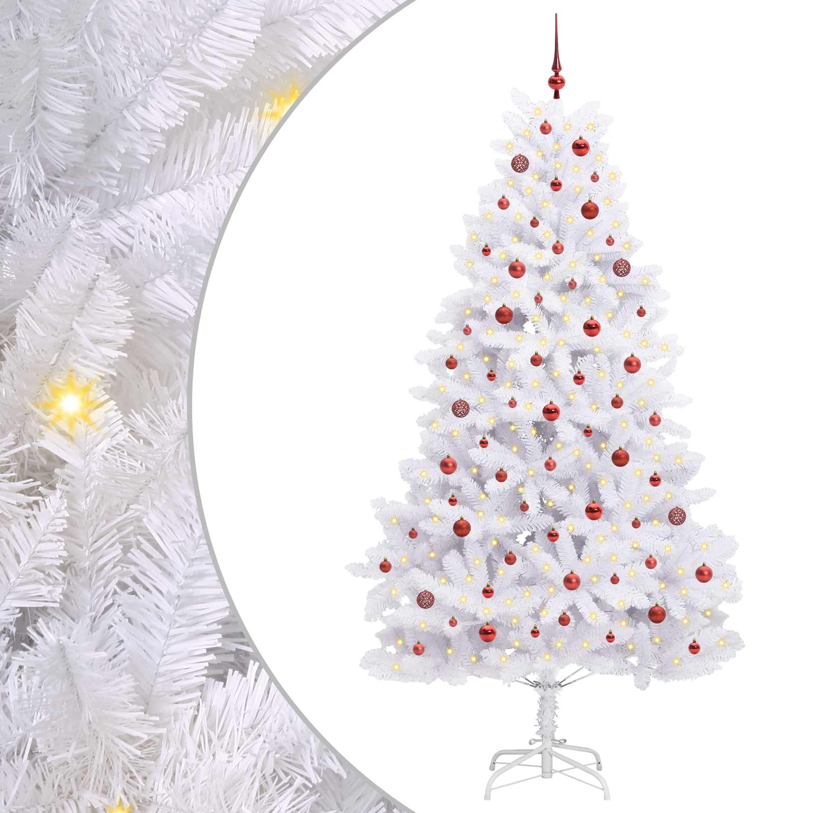 Sapin de Noël Artificiel à Branches Articulées Blanc 240 cm – Image 2