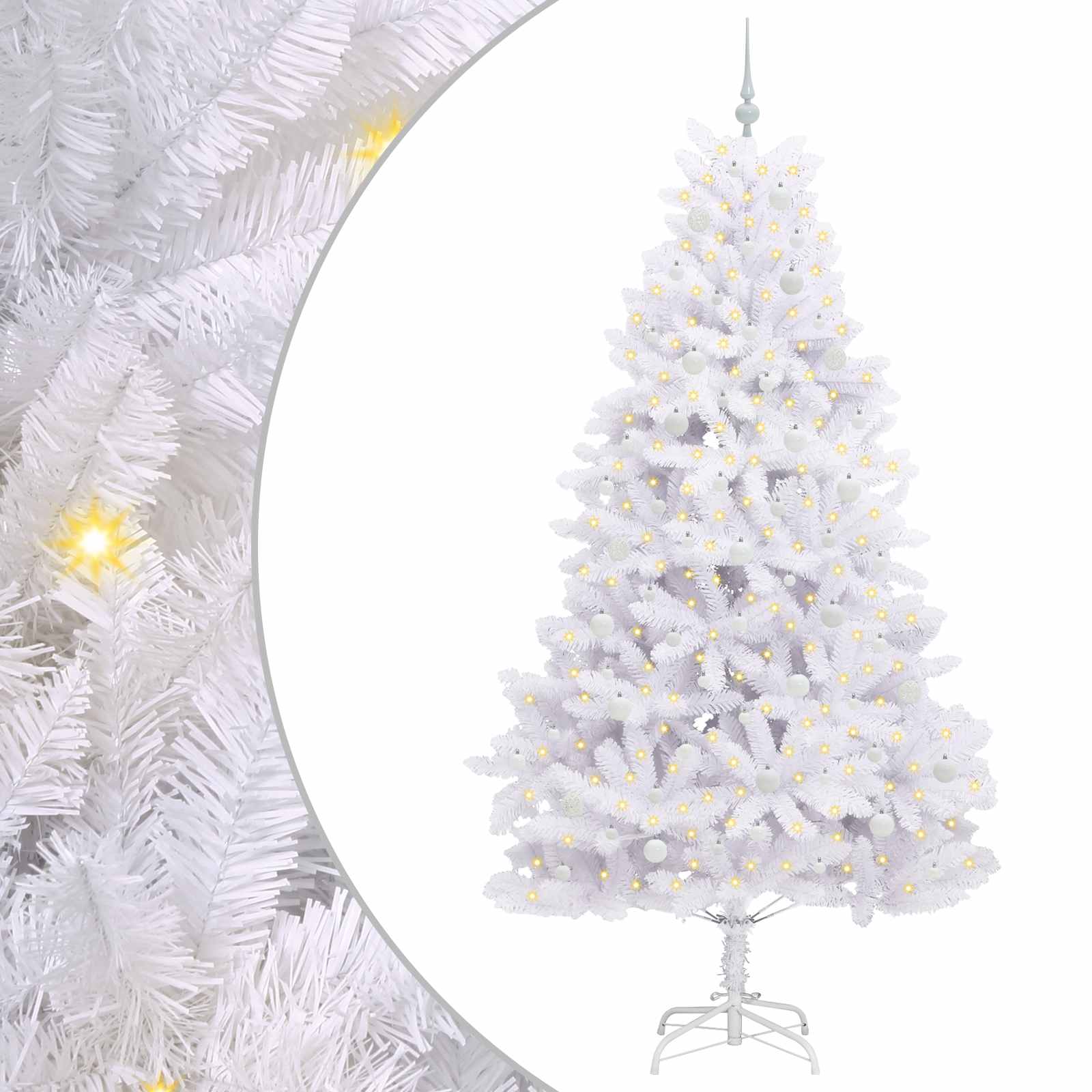 Sapin de Noël Artificiel à Branches Articulées Blanc 240 cm – Image 2