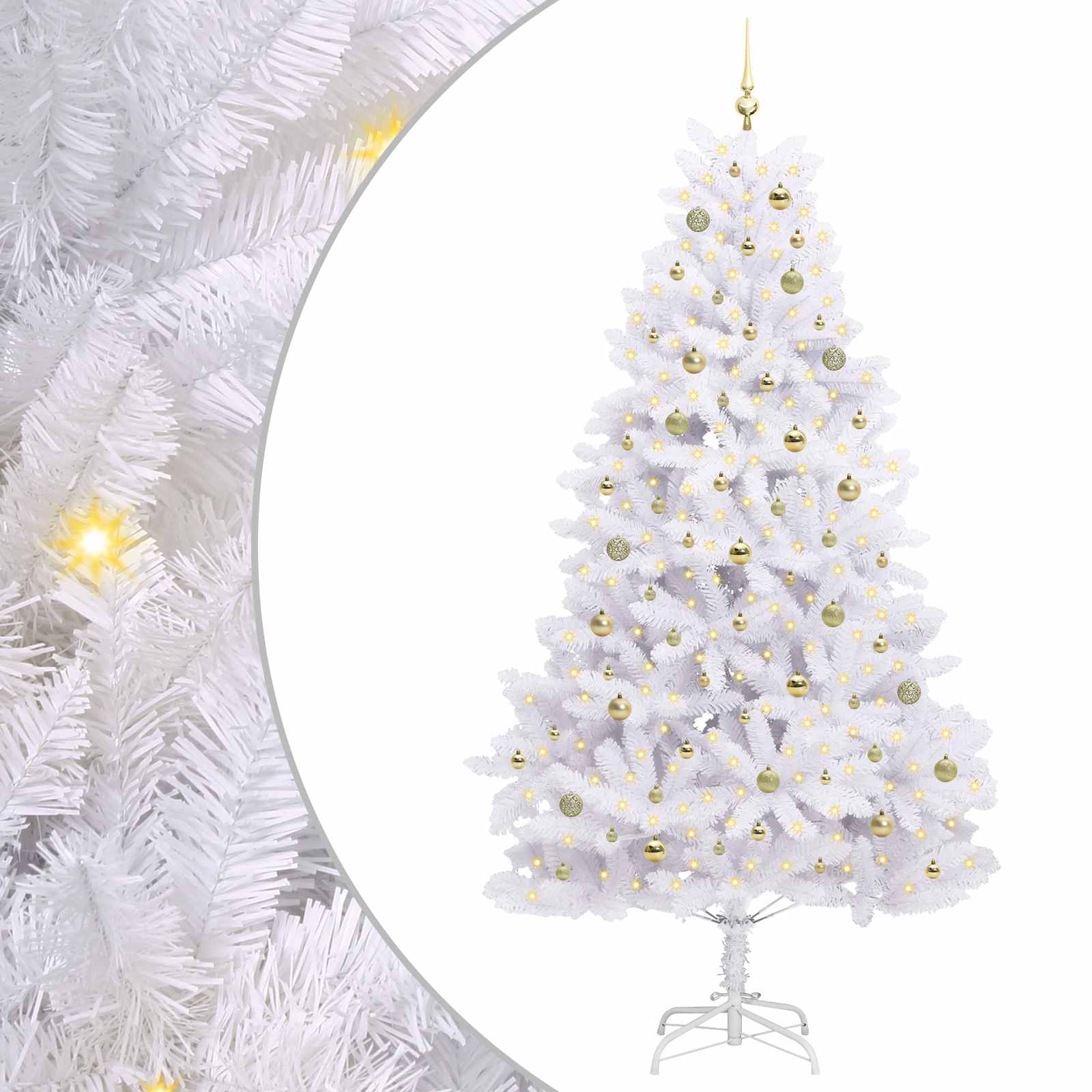 Sapin de Noël Artificiel à Branches Articulées Blanc 240 cm – Image 2