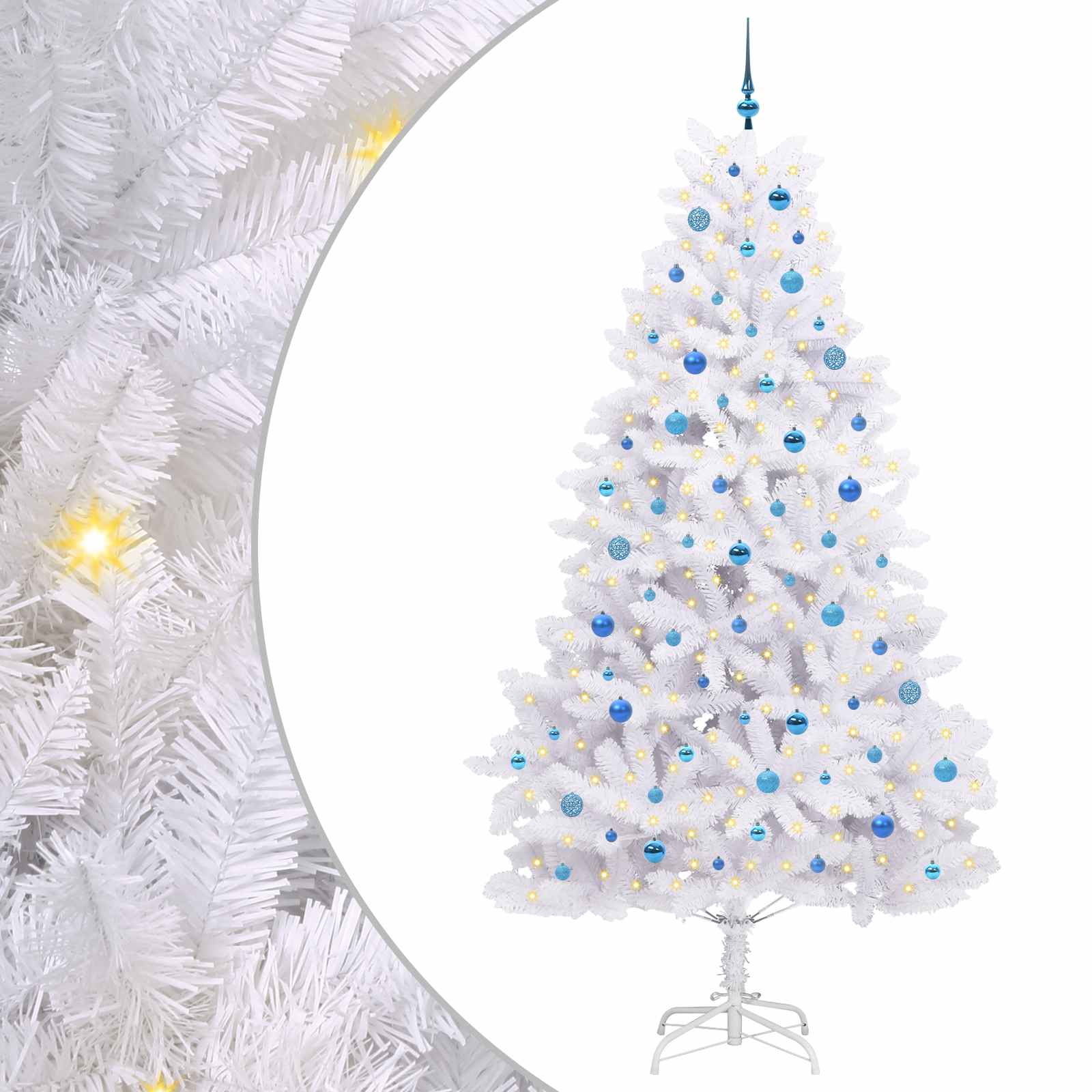 Sapin de Noël Artificiel à Branches Articulées Blanc 240 cm – Image 2