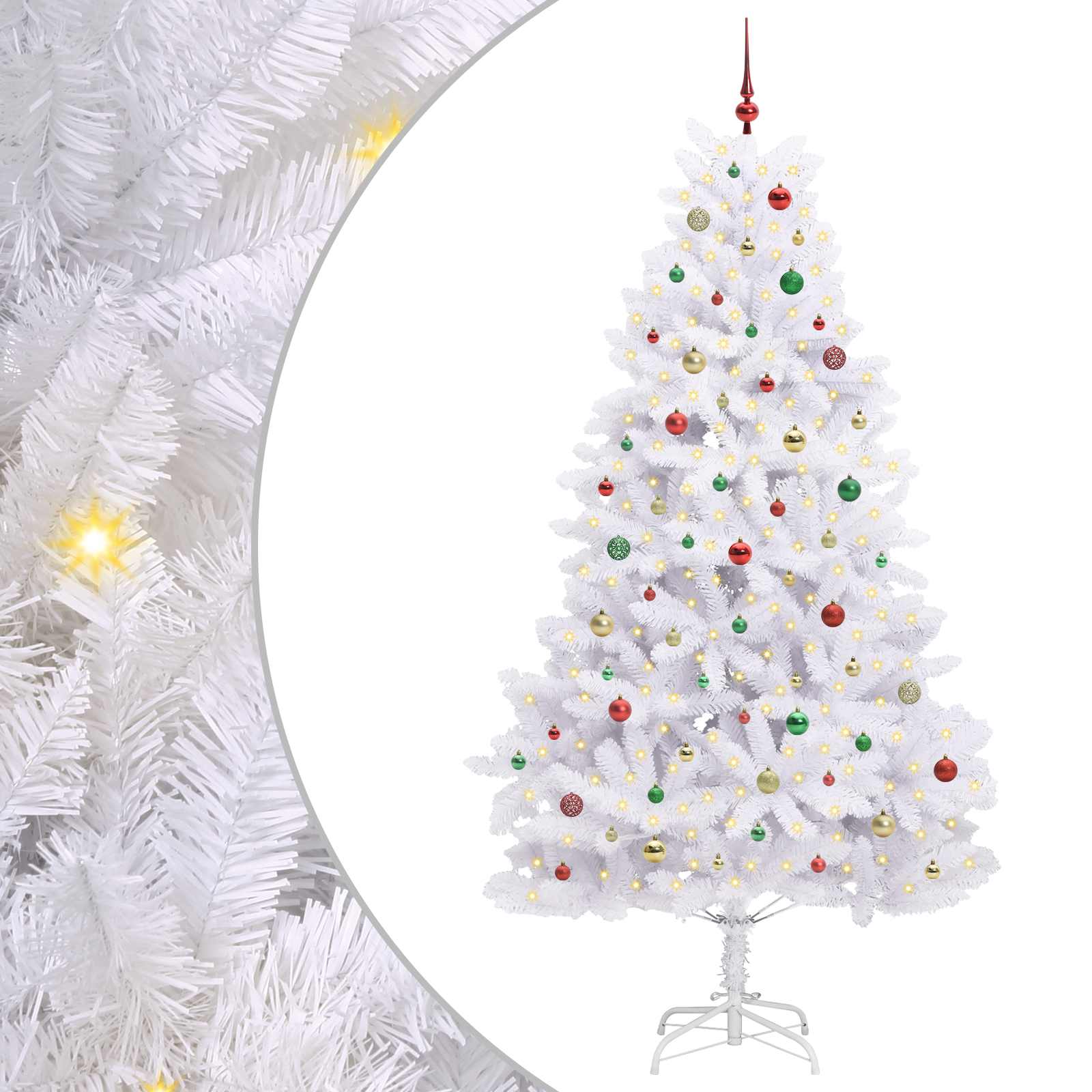 Sapin de Noël Artificiel à Branches Articulées Blanc 240 cm – Image 2