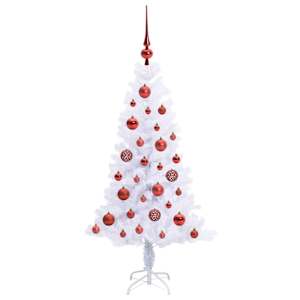 Umělý vánoční stromeček s stojanem Bílá 120 cm PVC a ocel - obrázek 4