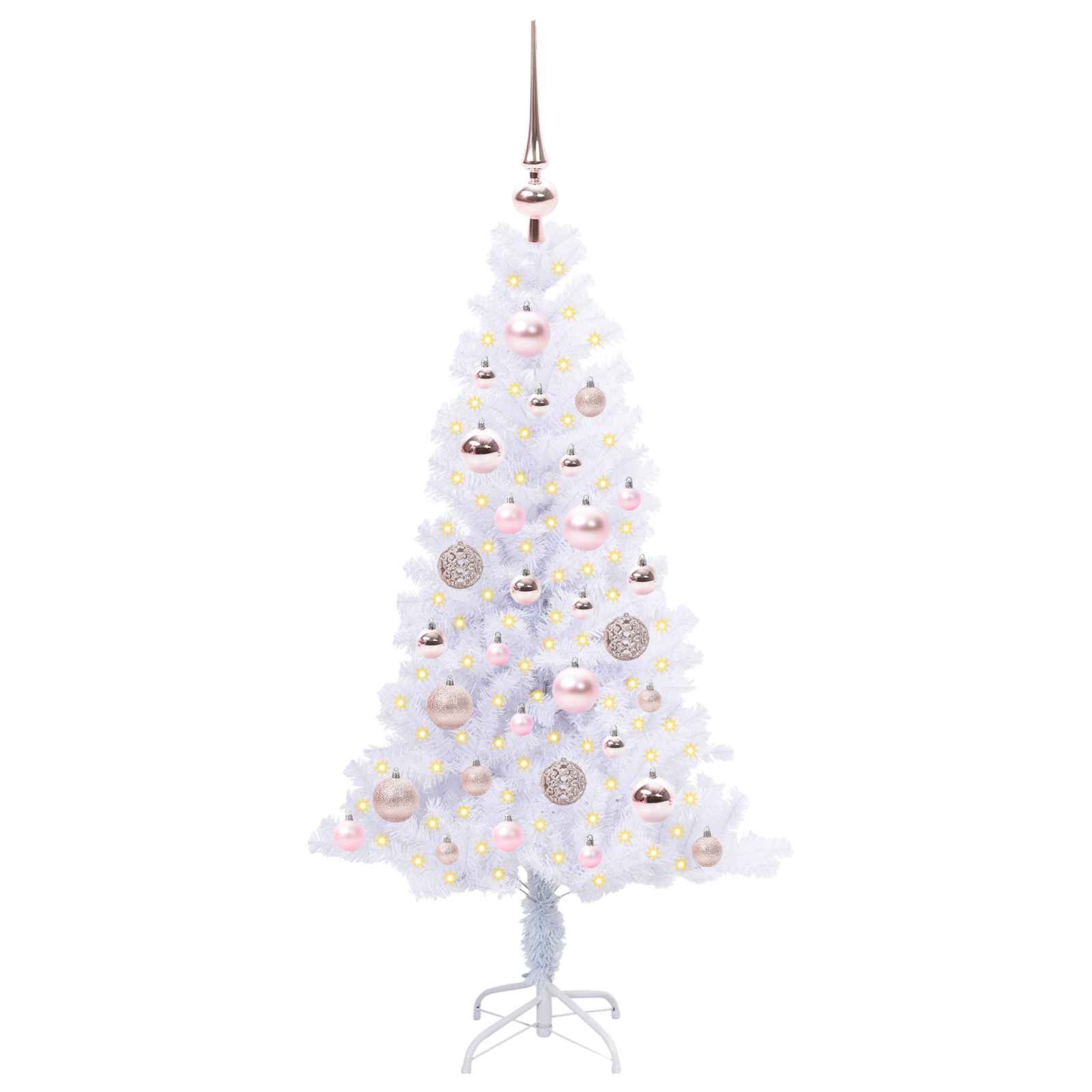 Sapin de Noël artificiel avec 150 LED Blanc 120 cm PVC et Acier – Image 3