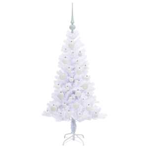 Umělý vánoční stromeček s stojanem Bílá 120 cm PVC a ocel - obrázek 4