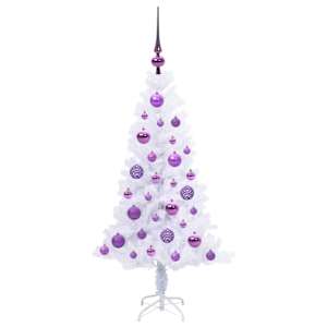 Umělý vánoční stromeček s stojanem Bílá 120 cm PVC a ocel - obrázek 4