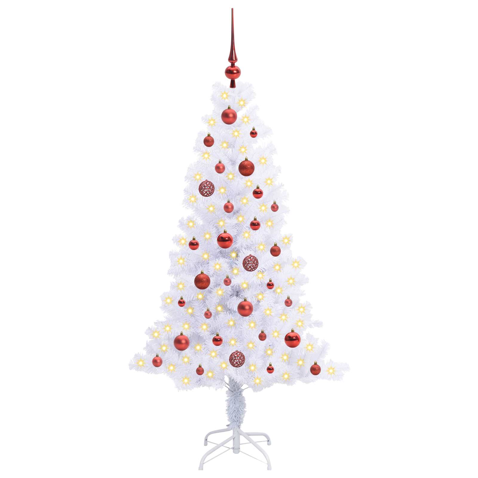 Sapin de Noël artificiel avec 150 LED Blanc 150 cm PVC et Acier – Image 3