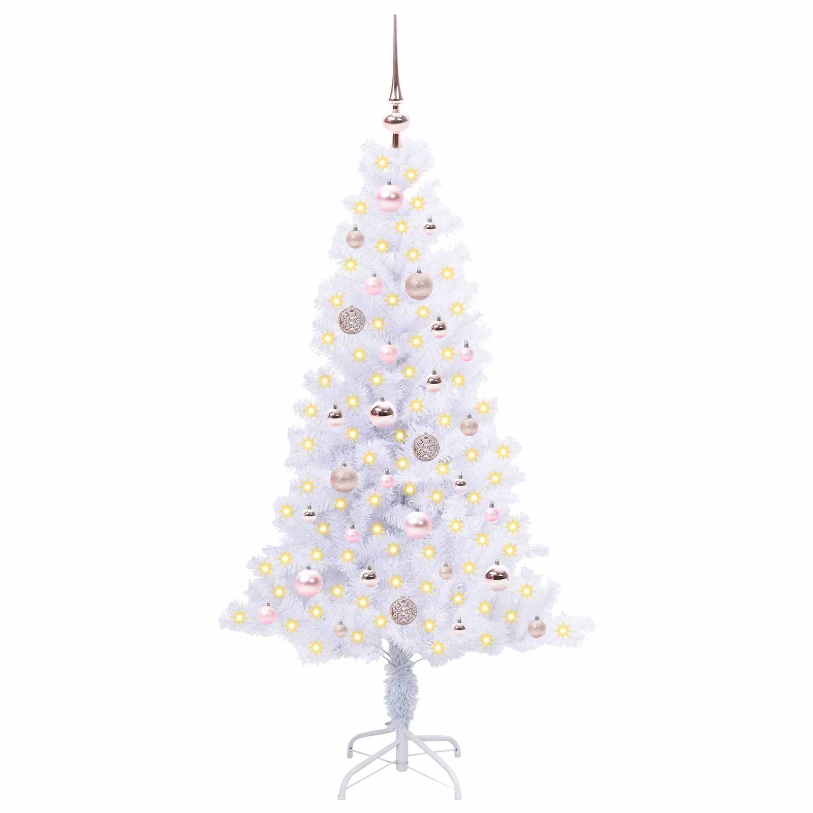 Sapin de Noël artificiel avec 150 LED Blanc 150 cm PVC et Acier – Image 3