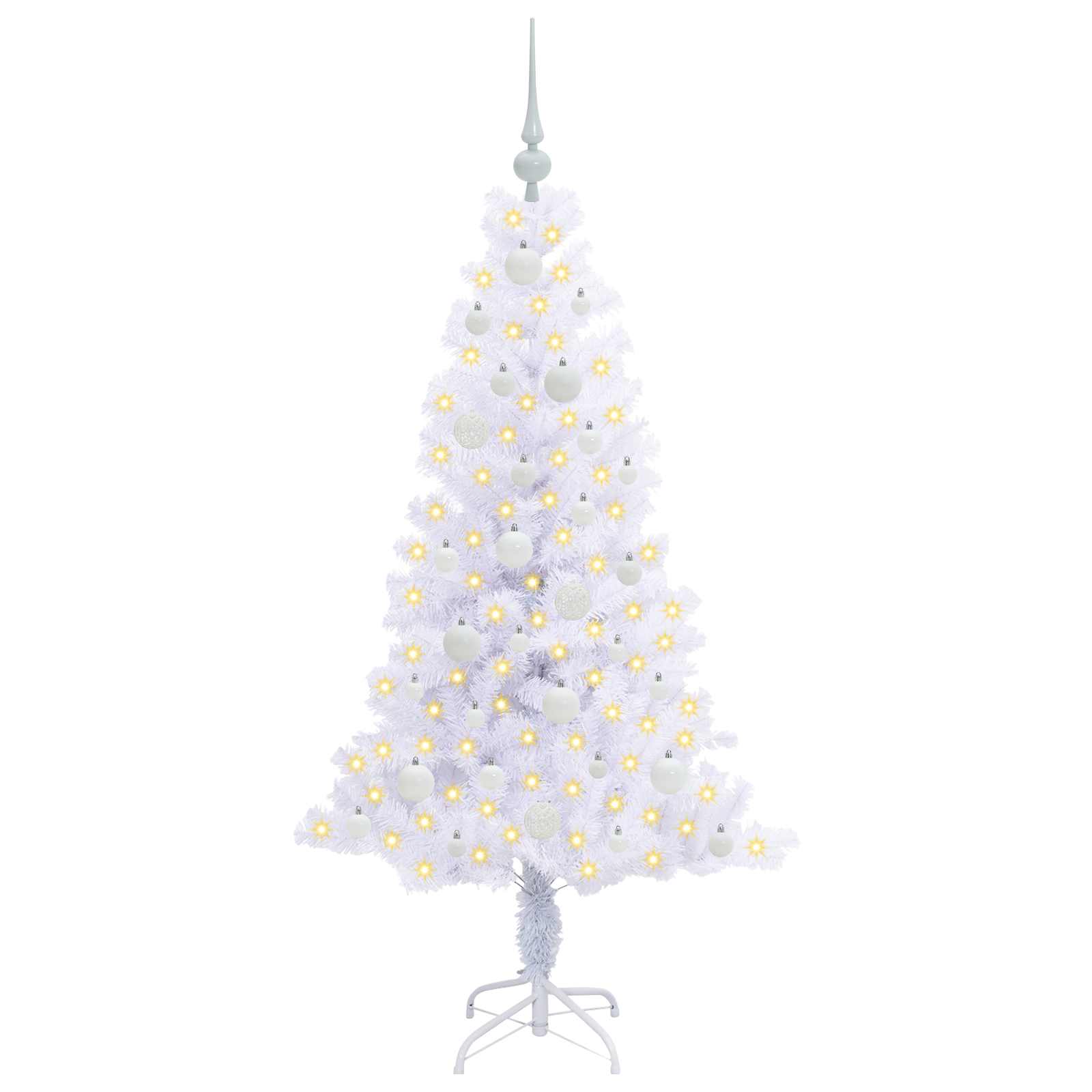 Sapin de Noël artificiel avec 150 LED Blanc 150 cm PVC et Acier – Image 3