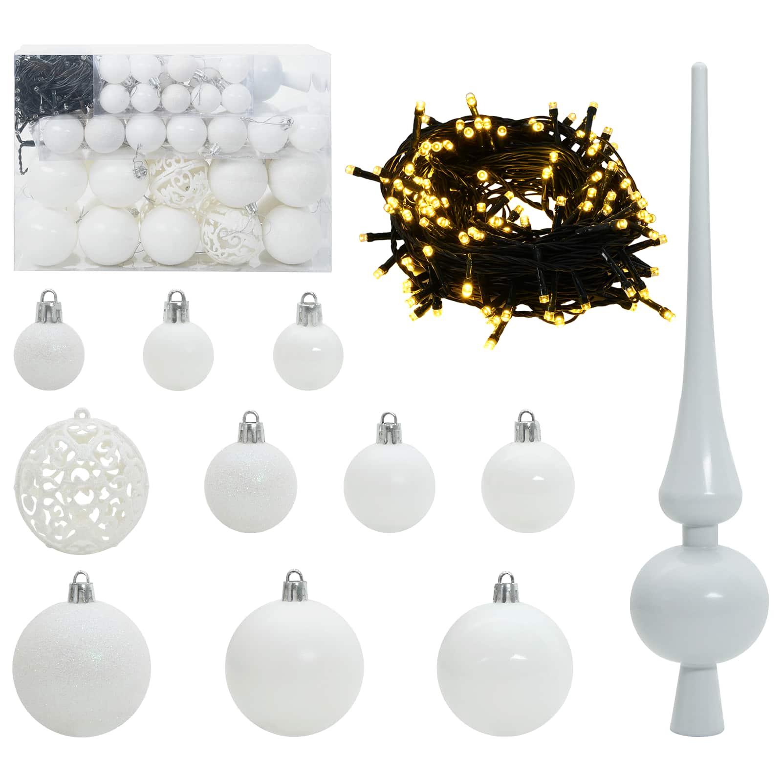 Sapin de Noël artificiel avec 150 LED Blanc 150 cm PVC et Acier – Image 6