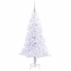 Umělý vánoční stromeček s stojanem Bílá 150 cm PVC a ocel - obrázek 4