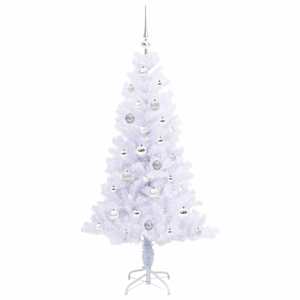 Umělý vánoční stromeček s stojanem Bílá 150 cm PVC a ocel - obrázek 4