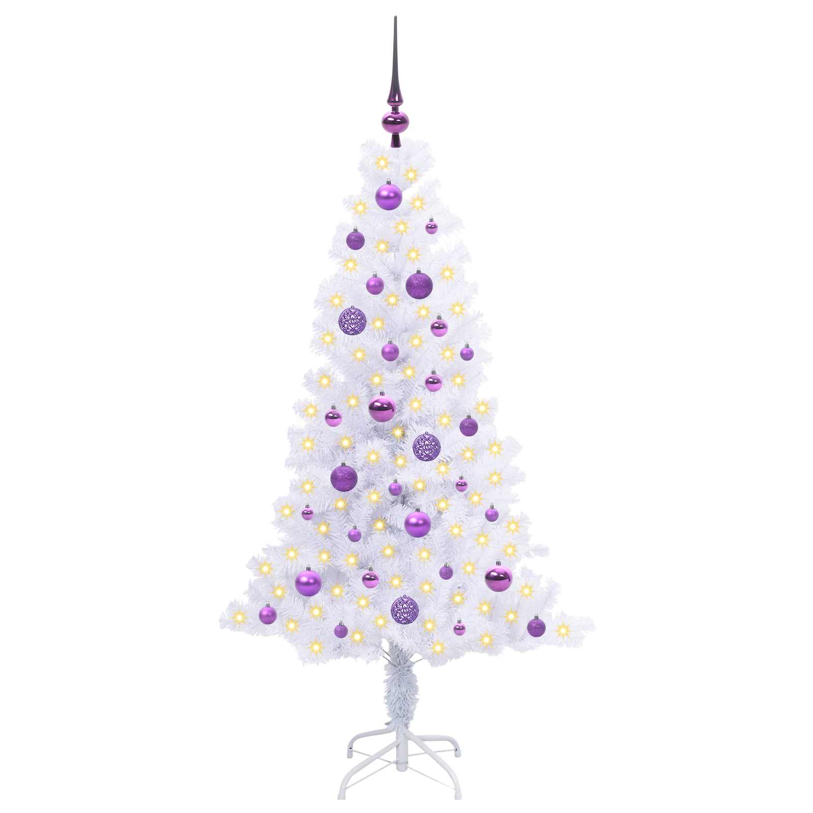 Sapin de Noël artificiel avec 150 LED Blanc 150 cm PVC et Acier – Image 3