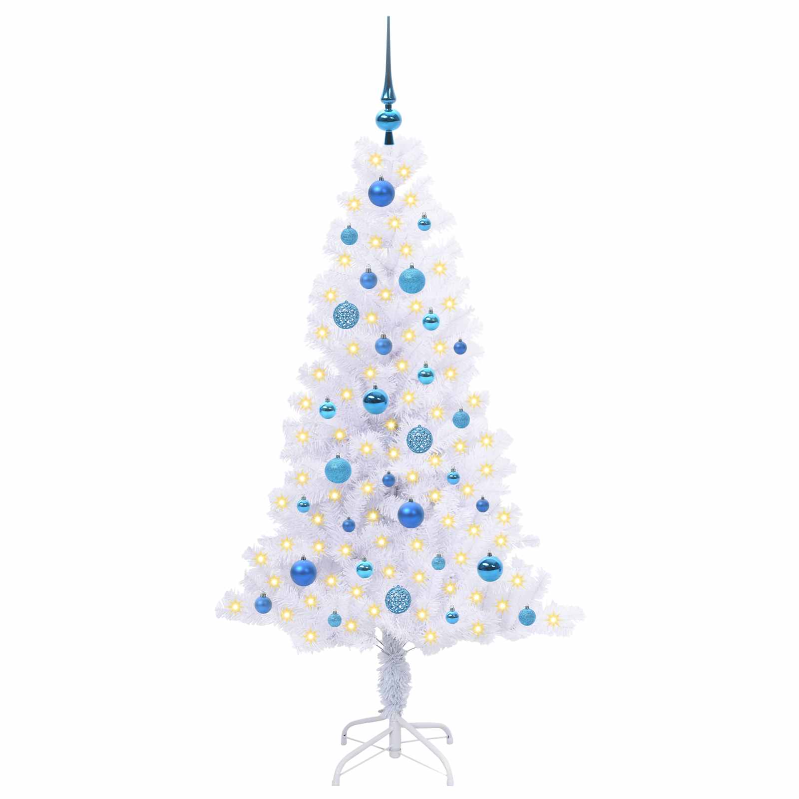 Sapin de Noël artificiel avec 150 LED Blanc 150 cm PVC et Acier – Image 3