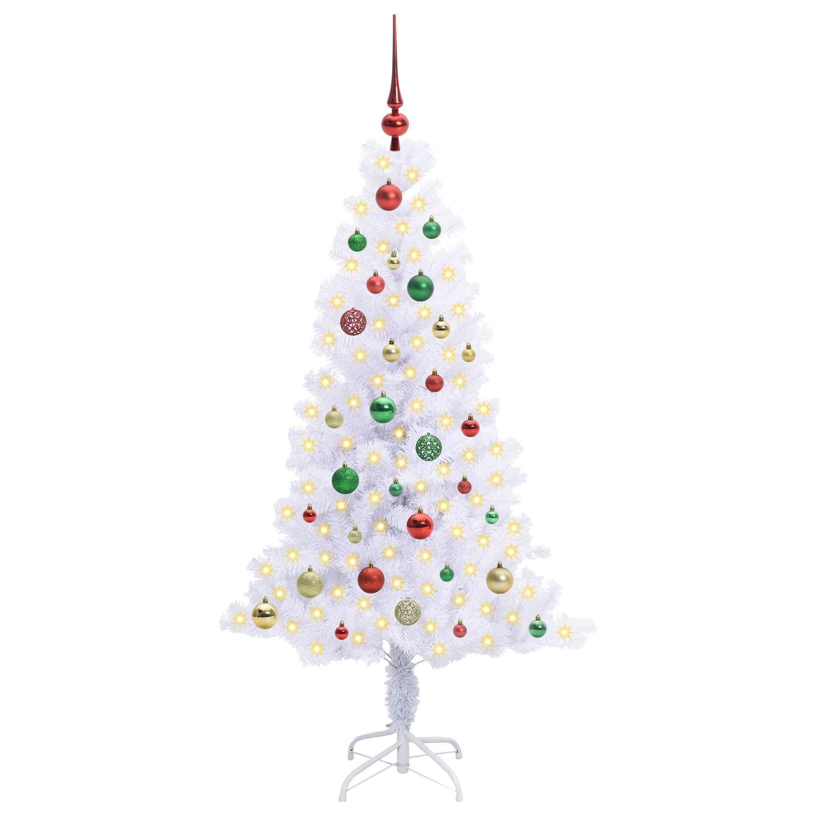 Sapin de Noël artificiel avec 150 LED Blanc 150 cm PVC et Acier – Image 3