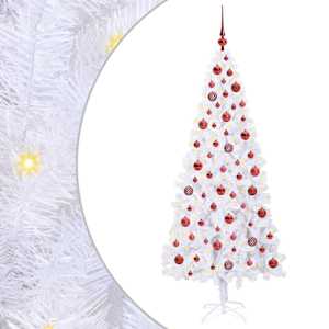 vidaXL Tehisj&otilde;ulupuu koos 300 LED-iga Valge 180 cm PVC ja teras