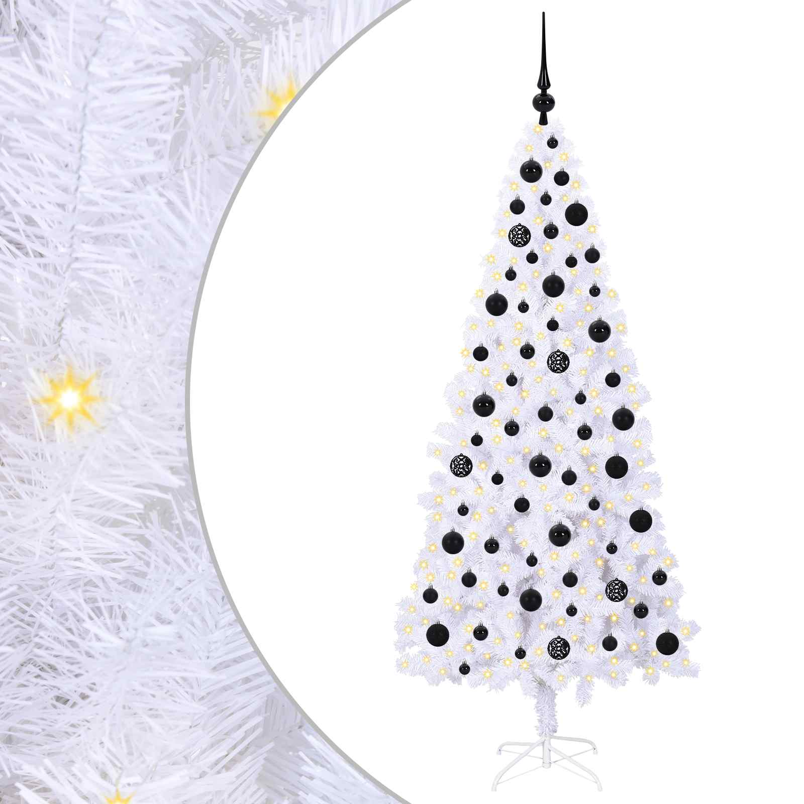 Sapin de Noël artificiel avec 300 LED Blanc 180 cm PVC et Acier – Image 2