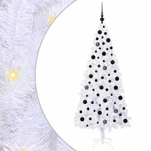 vidaXL Tehisj&otilde;ulupuu koos 300 LED-iga Valge 180 cm PVC ja teras