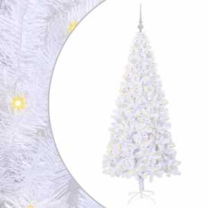 vidaXL Tehisj&otilde;ulupuu koos 300 LED-iga Valge 180 cm PVC ja teras