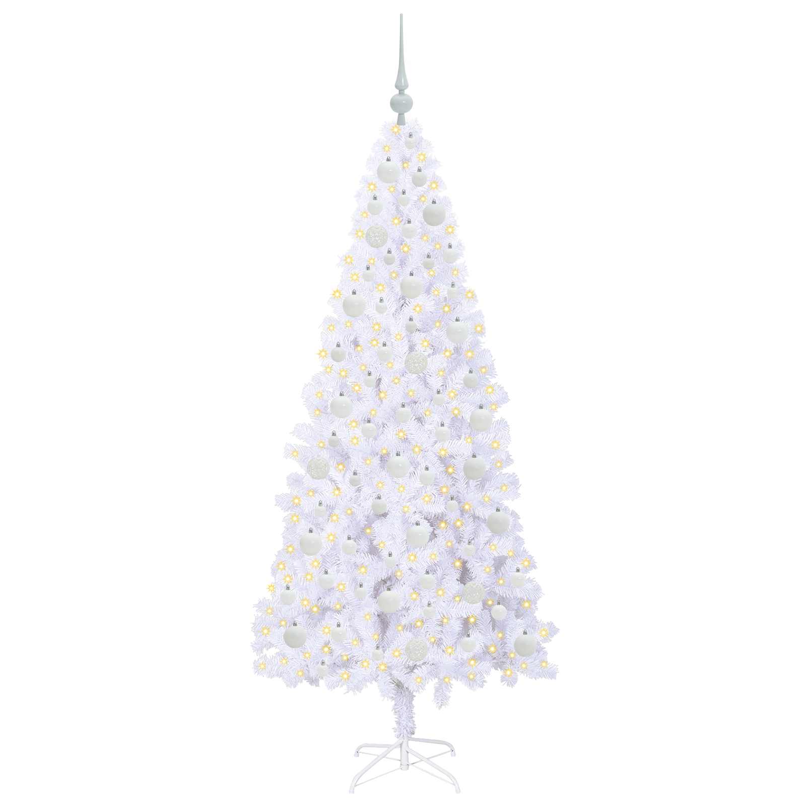 Sapin de Noël artificiel avec 300 LED Blanc 180 cm PVC et Acier – Image 3