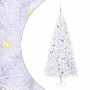 vidaXL Tehisj&otilde;ulupuu koos 300 LED-iga Valge 180 cm PVC ja teras