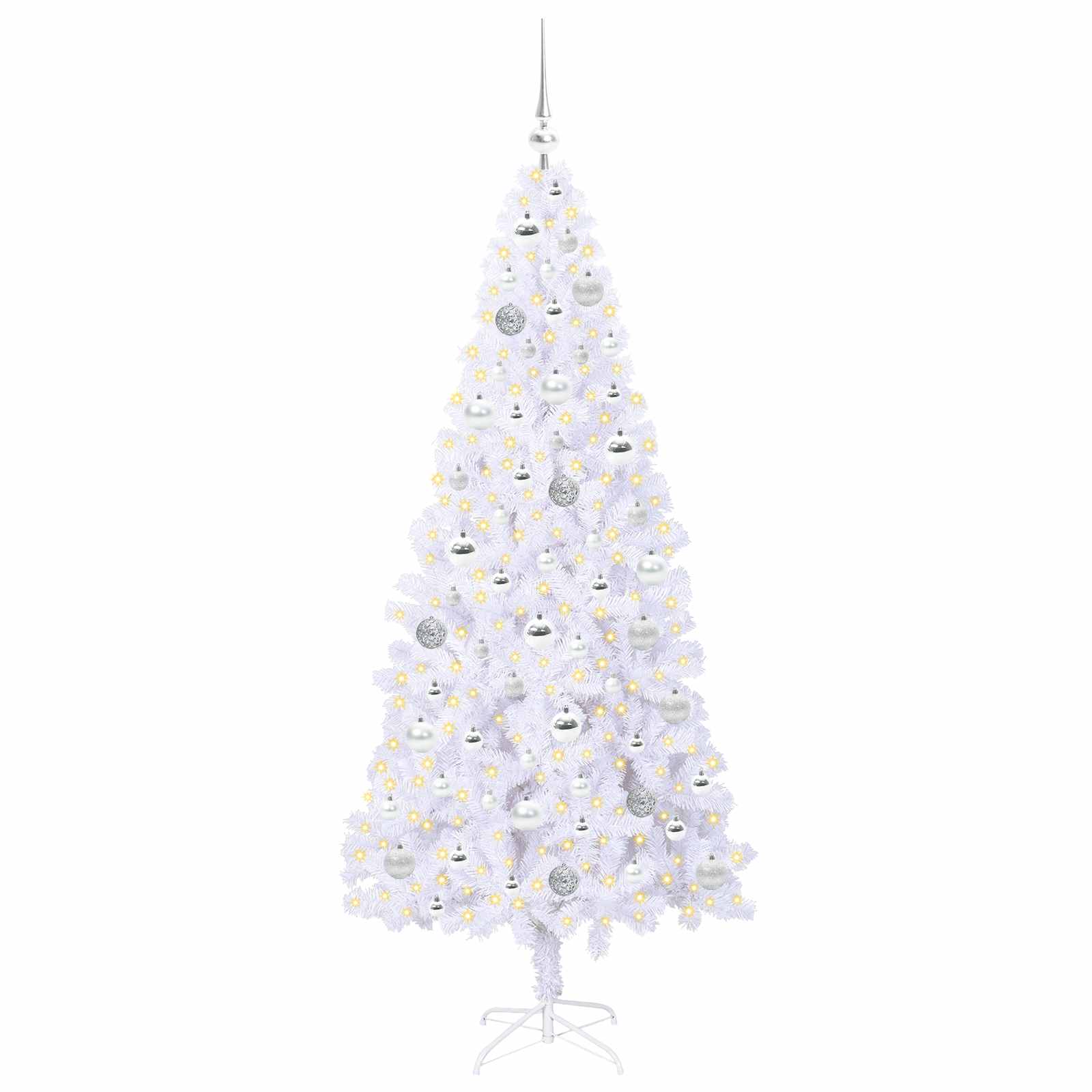Sapin de Noël artificiel avec 300 LED Blanc 180 cm PVC et Acier – Image 3