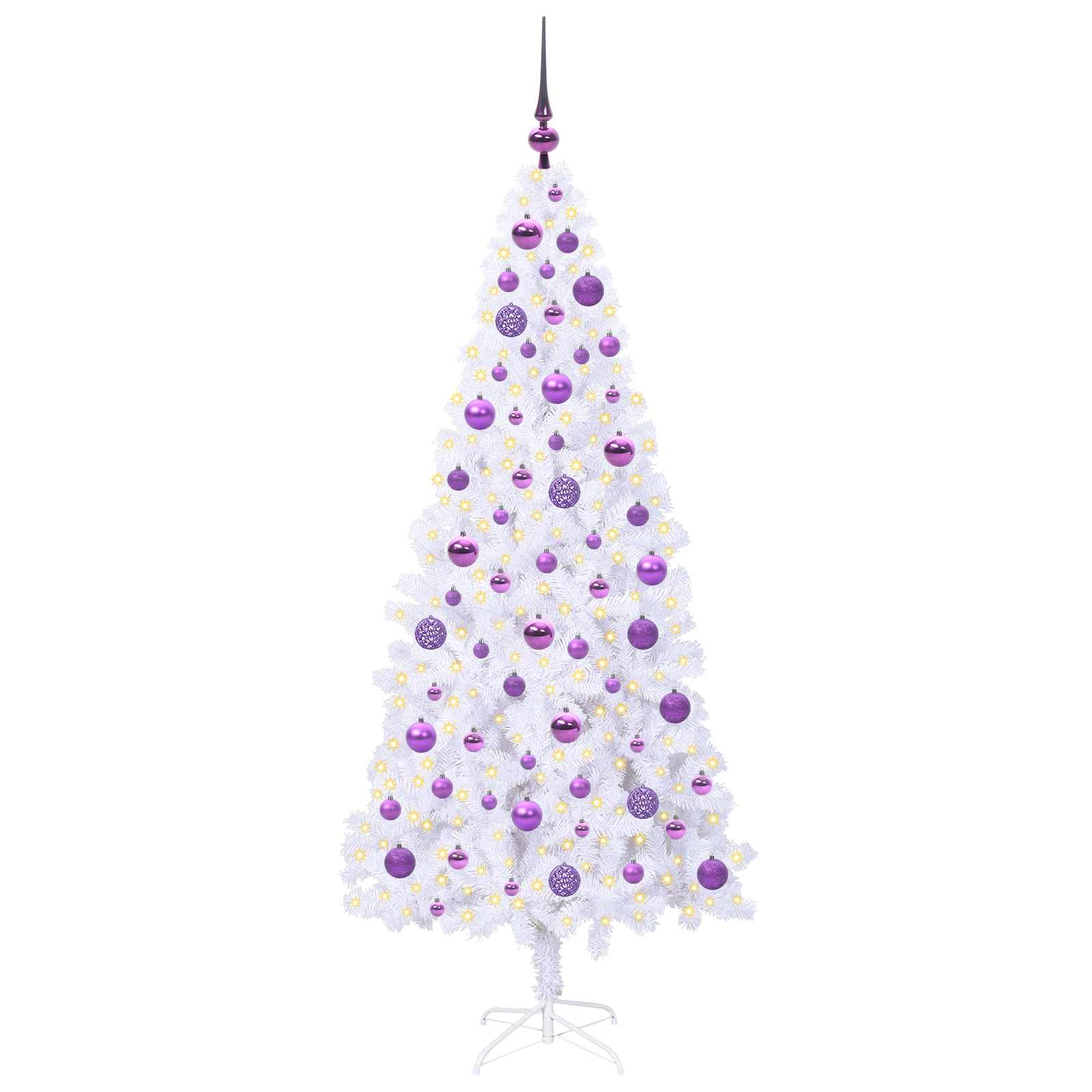 Sapin de Noël artificiel avec 300 LED Blanc 180 cm PVC et Acier – Image 3