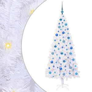 vidaXL Tehisj&otilde;ulupuu koos 300 LED-iga Valge 180 cm PVC ja teras