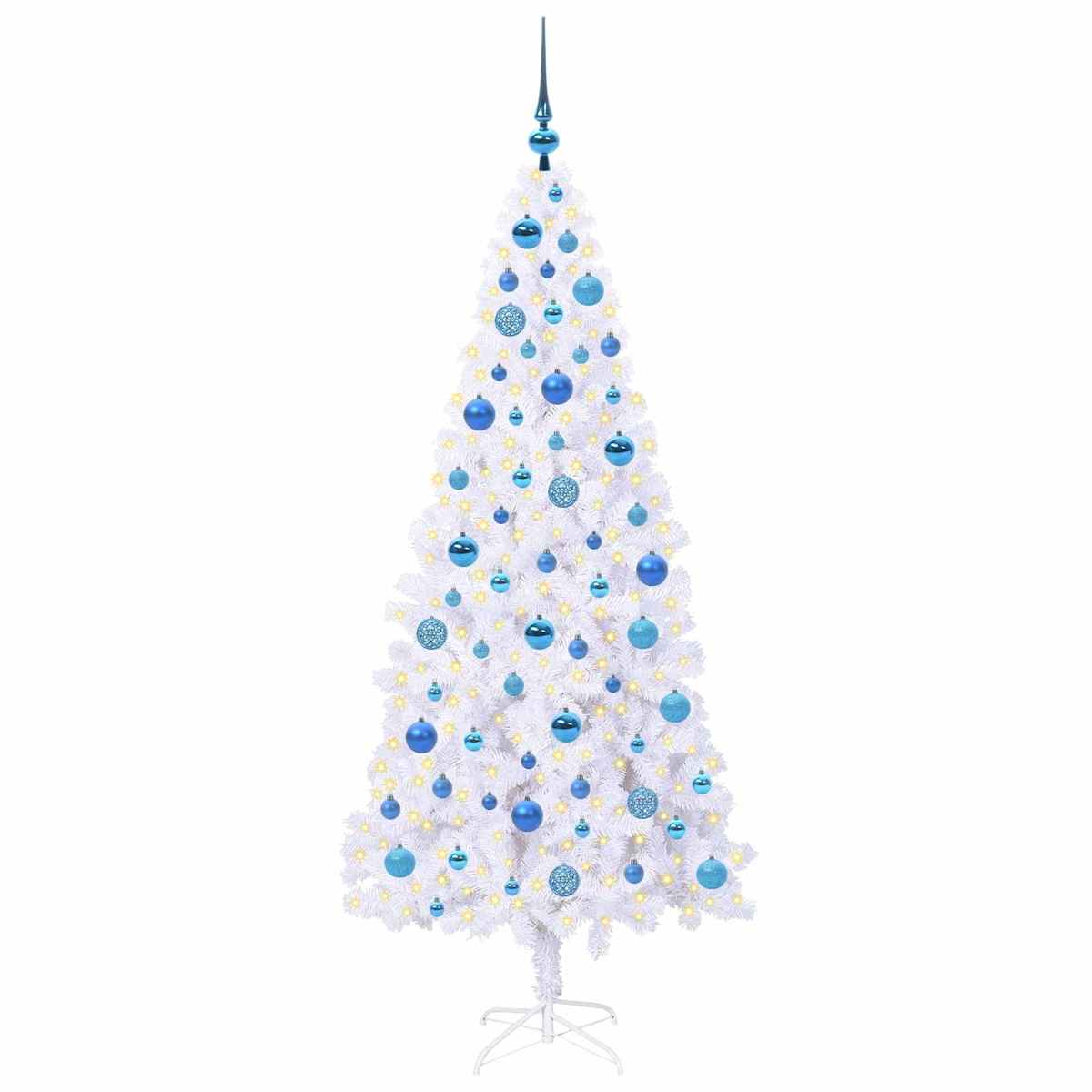 Kunstigt juletræ med 300 LED'er 180 cm PVC og Stål - Billede 3