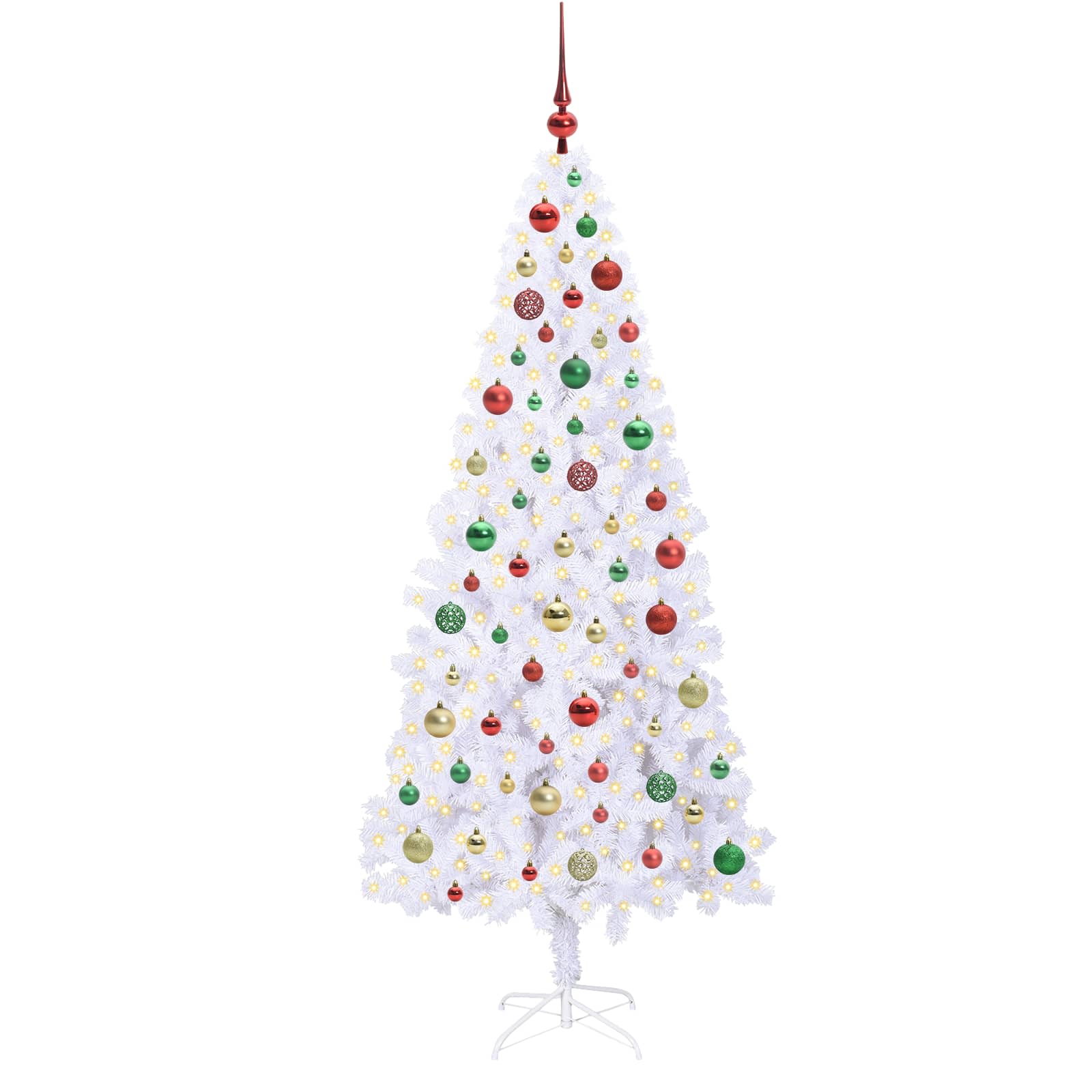 Sapin de Noël artificiel avec 300 LED Blanc 180 cm PVC et Acier – Image 3