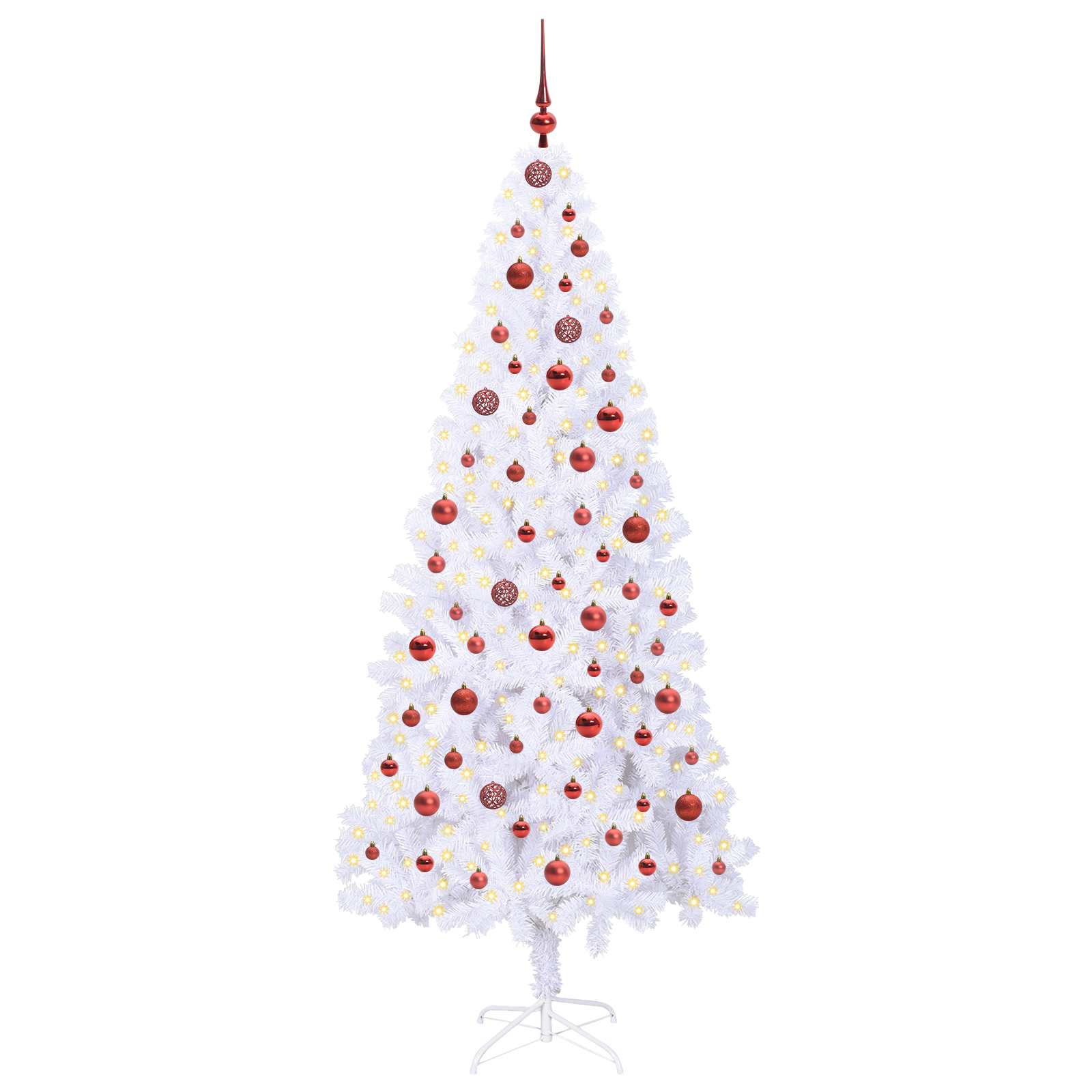 Sapin de Noël artificiel avec 300 LED Blanc 210 cm PVC et Acier – Image 3