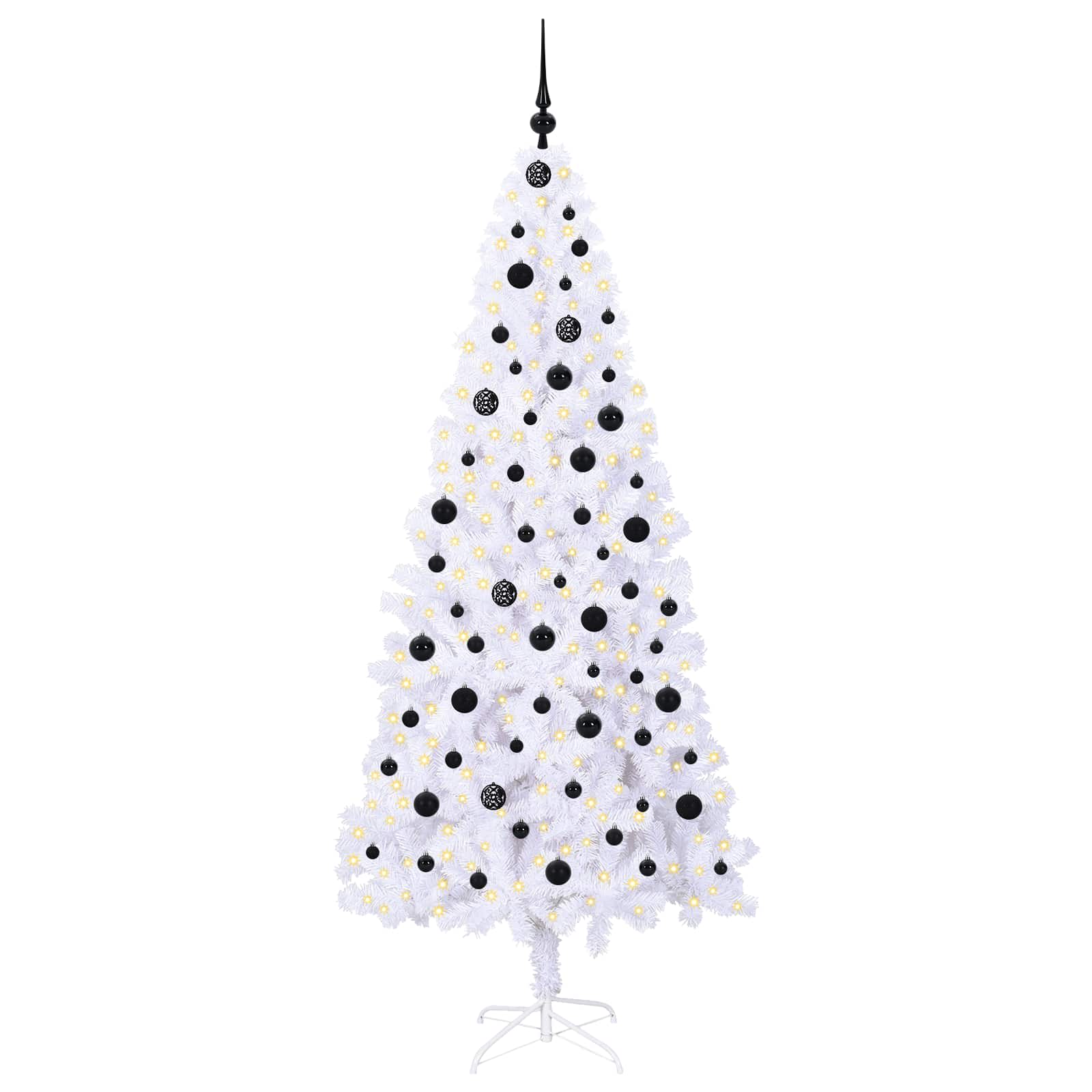 Sapin de Noël artificiel avec 300 LED Blanc 210 cm PVC et Acier – Image 3