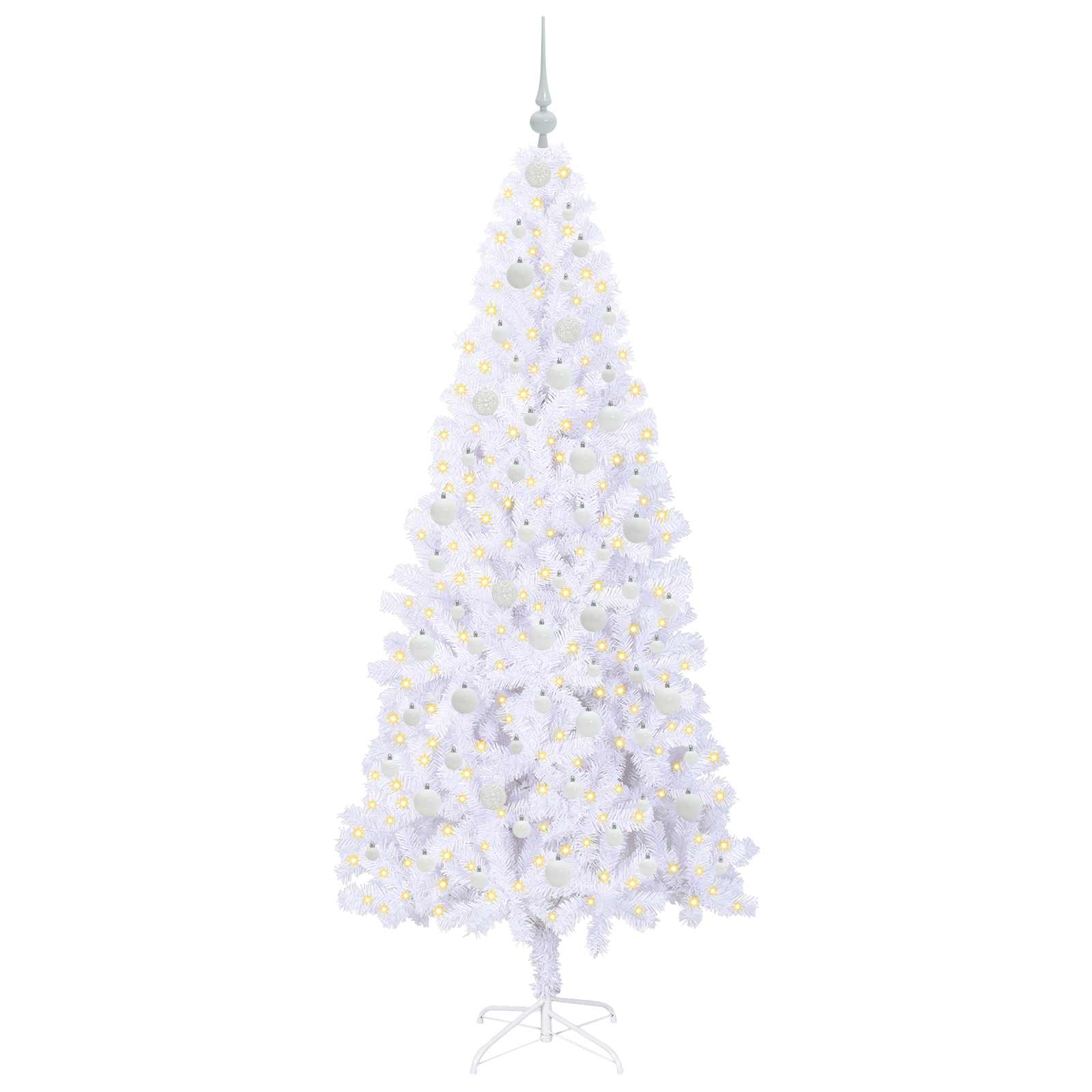 Sapin de Noël artificiel avec 300 LED Blanc 210 cm PVC et Acier – Image 3