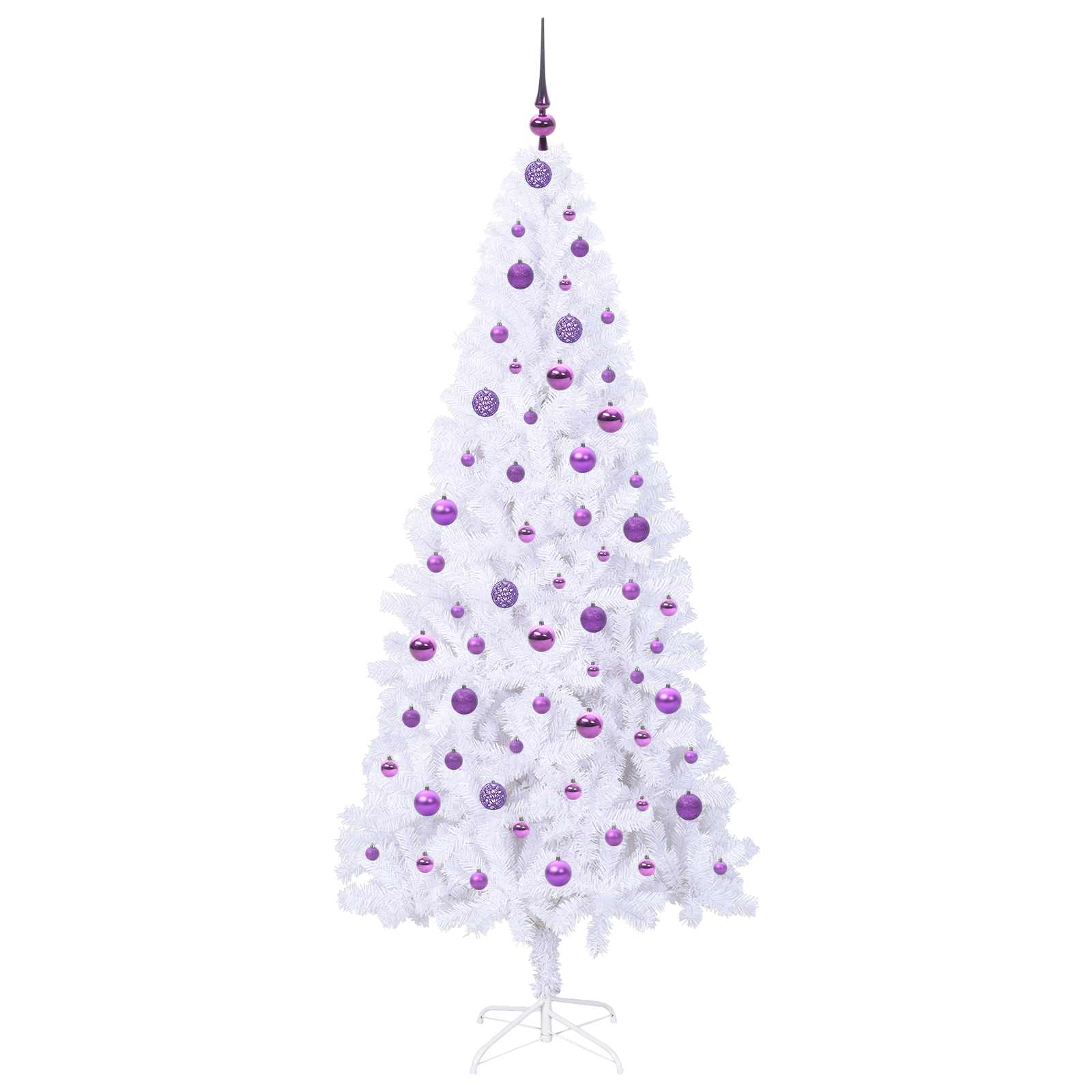 Sapin de Noël artificiel avec 300 LED Blanc 210 cm PVC et Acier – Image 4