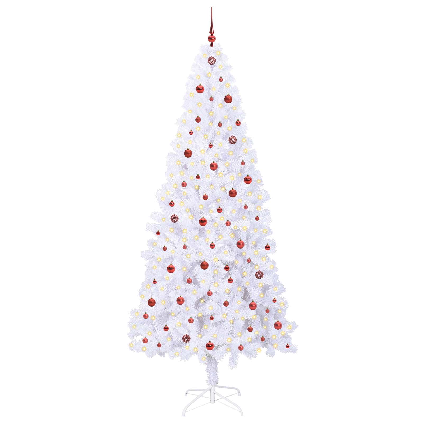 Sapin de Noël artificiel avec 300 LED Blanc 240 cm PVC et Acier – Image 3