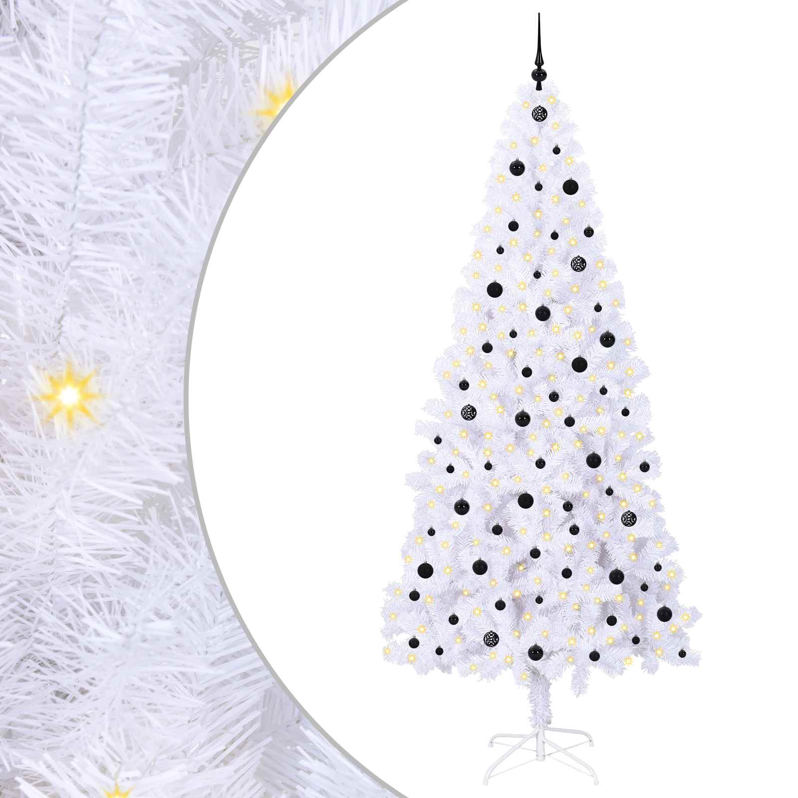 Sapin de Noël artificiel avec 300 LED Blanc 240 cm PVC et Acier – Image 2