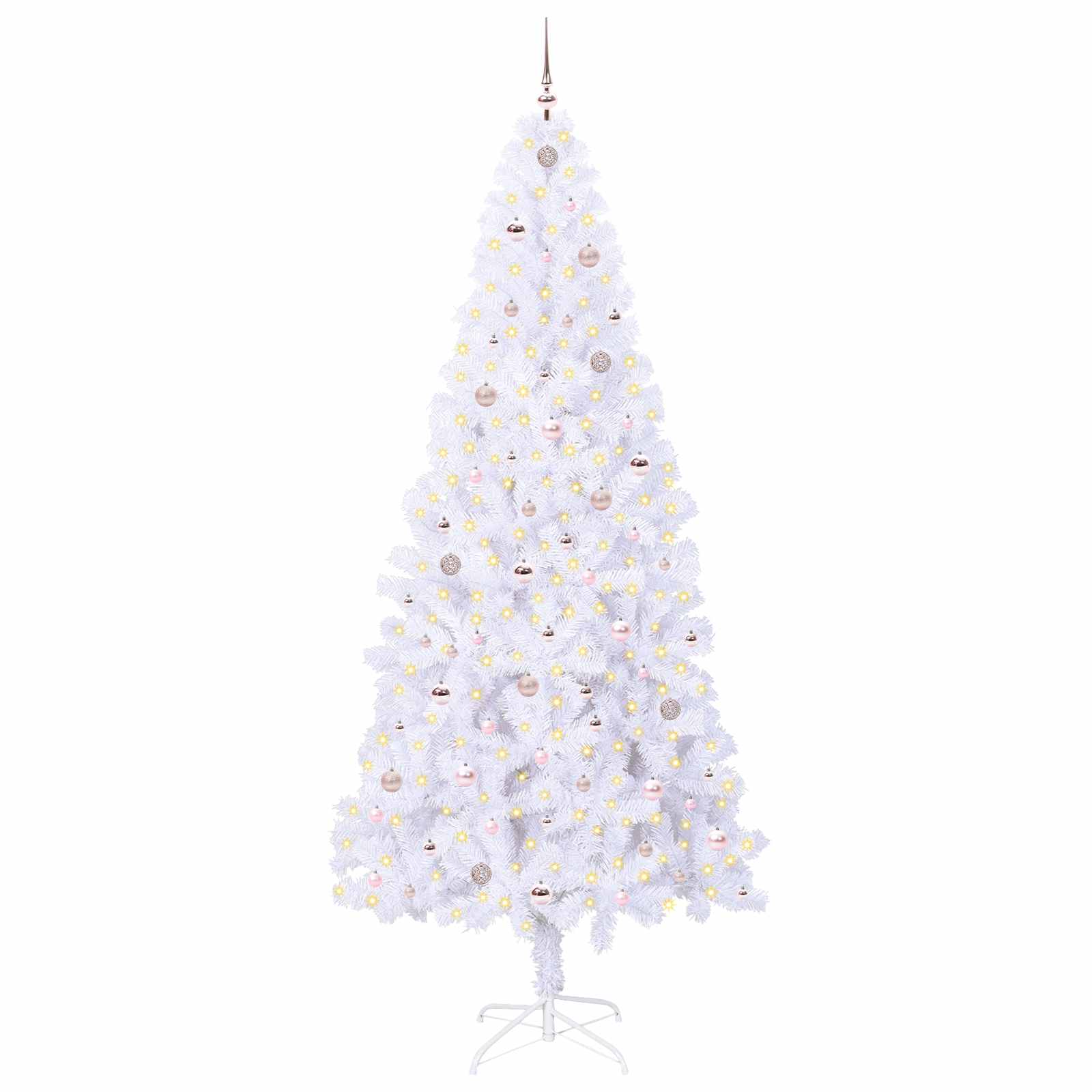 Sapin de Noël artificiel avec 300 LED Blanc 240 cm PVC et Acier – Image 3
