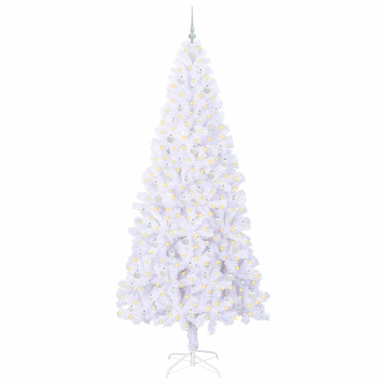 Sapin de Noël artificiel avec 300 LED Blanc 240 cm PVC et Acier – Image 3