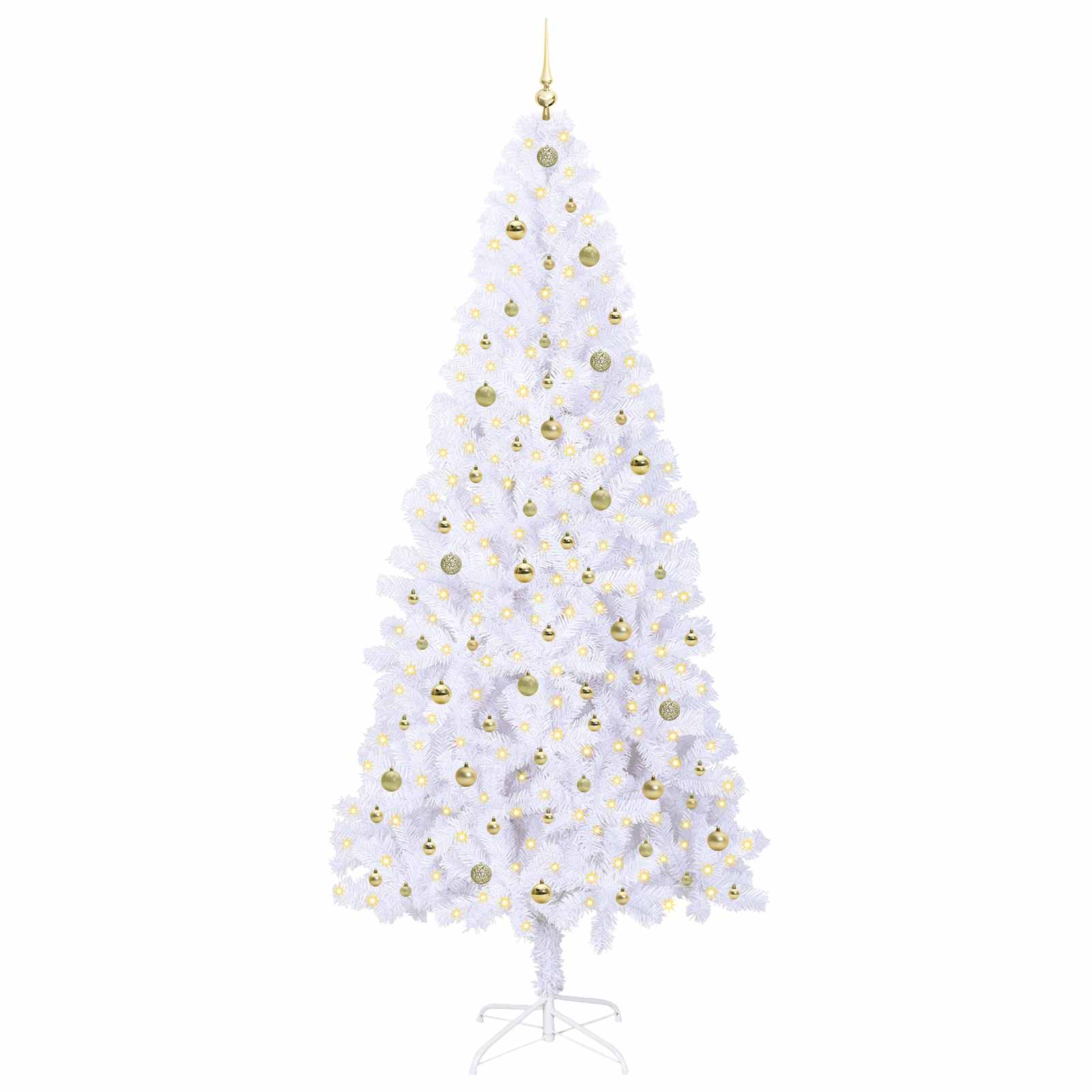 Sapin de Noël artificiel avec 300 LED Blanc 240 cm PVC et Acier – Image 3