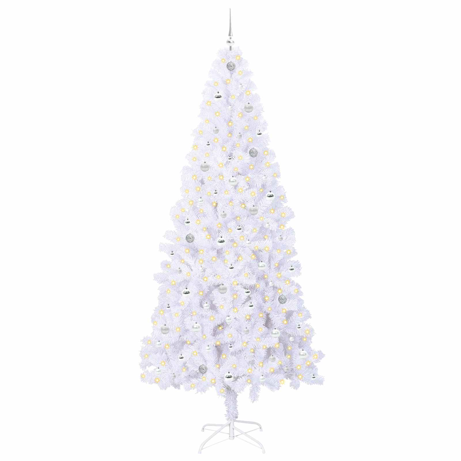 Sapin de Noël artificiel avec 300 LED Blanc 240 cm PVC et Acier – Image 3