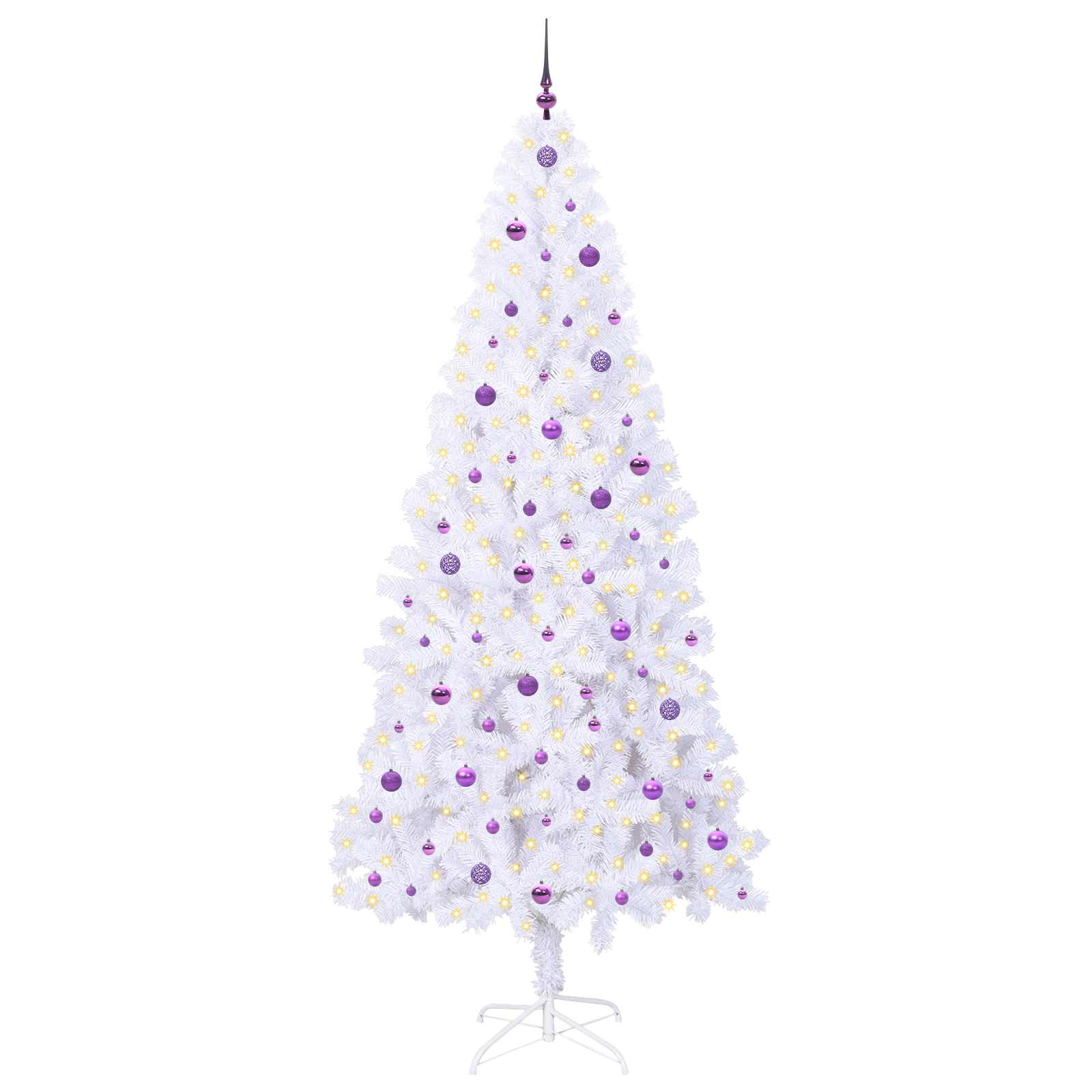 Sapin de Noël artificiel avec 300 LED Blanc 240 cm PVC et Acier – Image 3