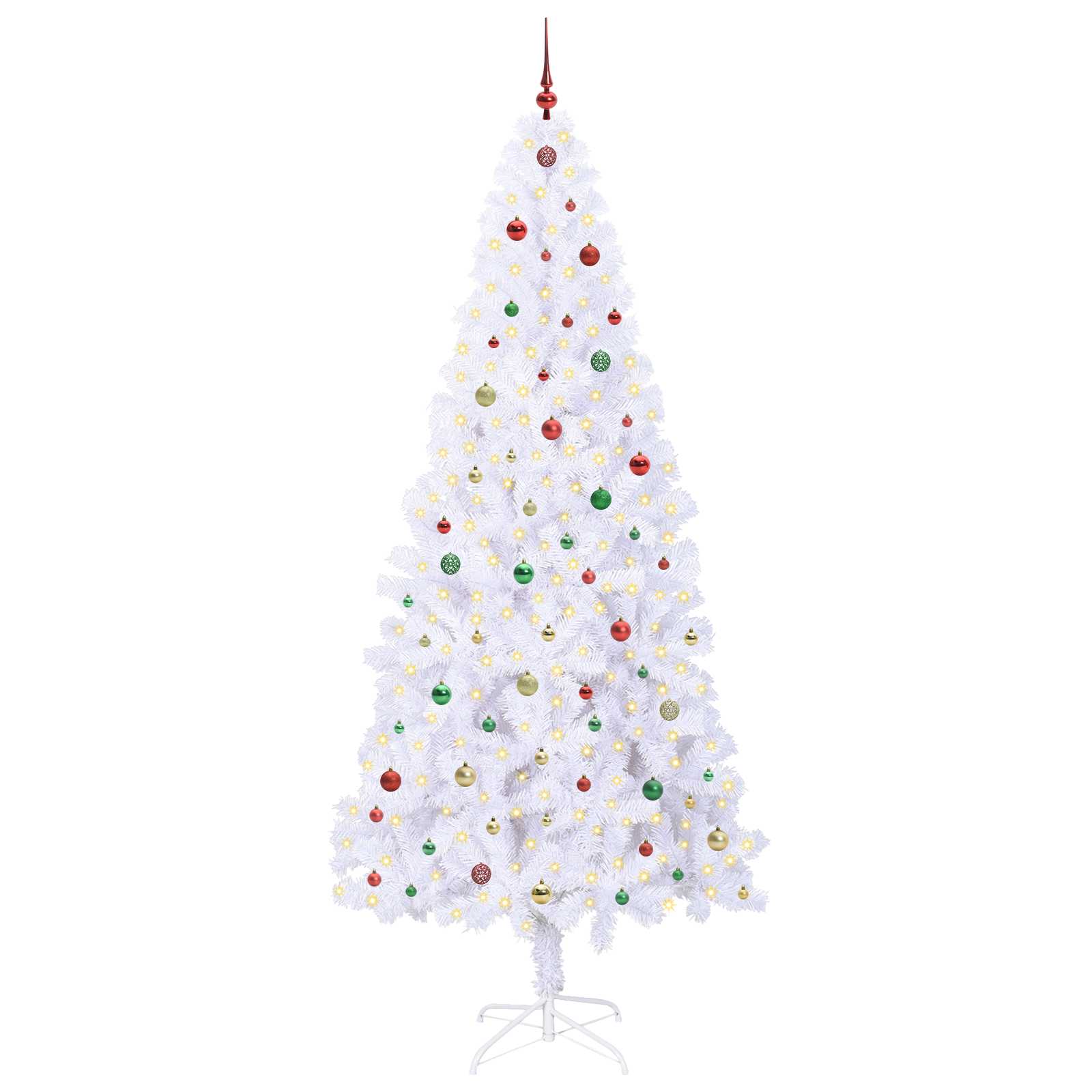 Sapin de Noël artificiel avec 300 LED Blanc 240 cm PVC et Acier – Image 3