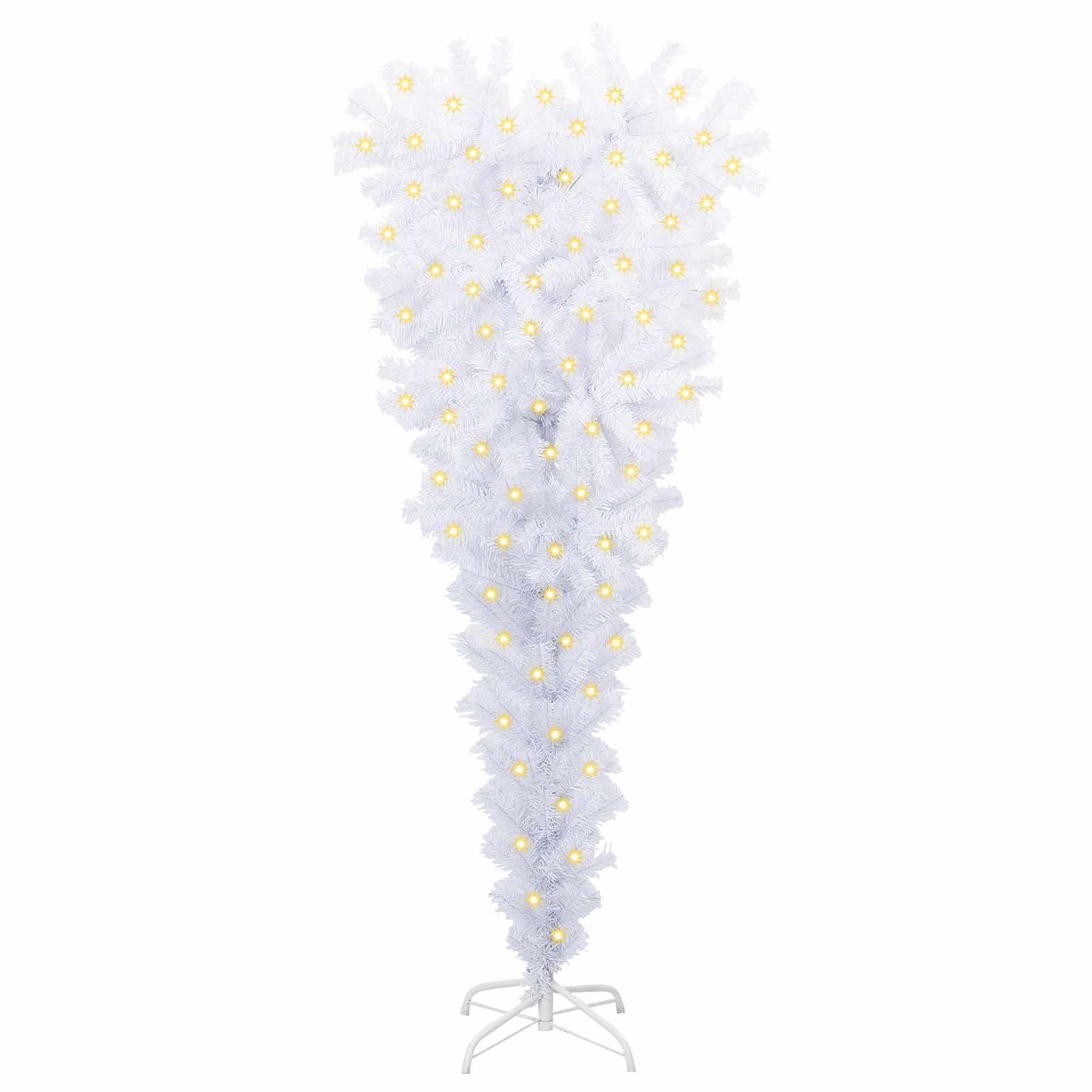 Sapin de Noël artificiel avec 150 LED Blanc 120 cm PVC et Acier – Image 3