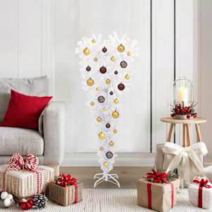 Umělý vánoční stromeček s stojanem Bílá 120 cm PVC a ocel