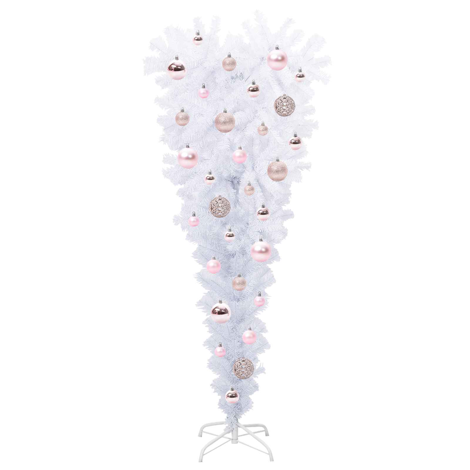 Sapin de Noël artificiel avec 150 LED Blanc 120 cm PVC et Acier – Image 4