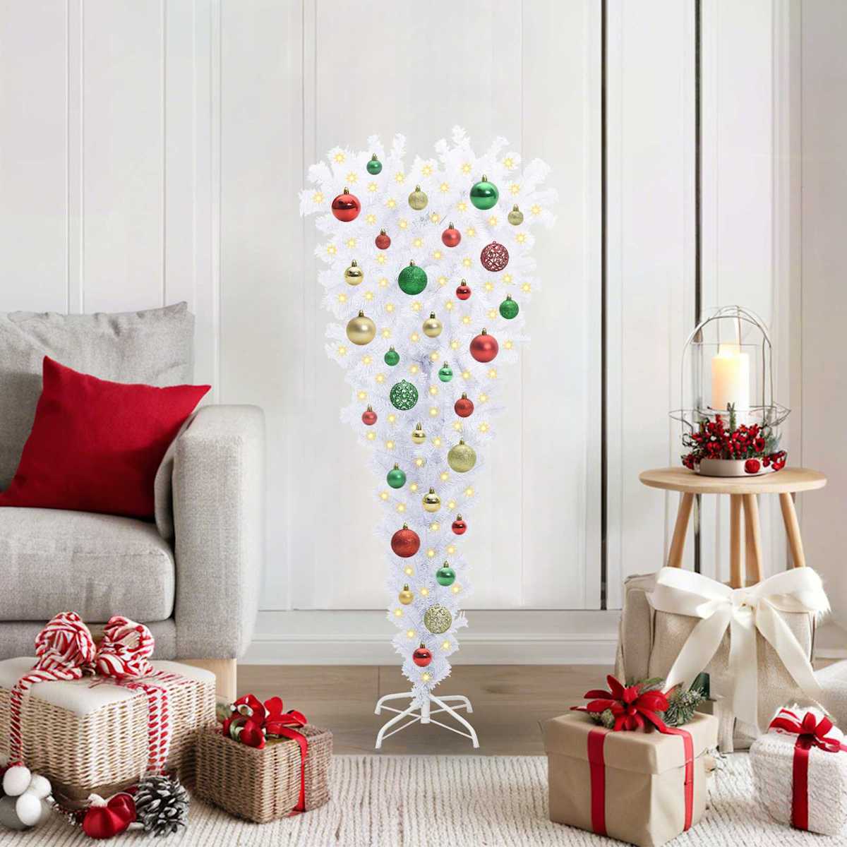 Kunstigt juletræ med 150 LED'er 120 cm PVC og Stål