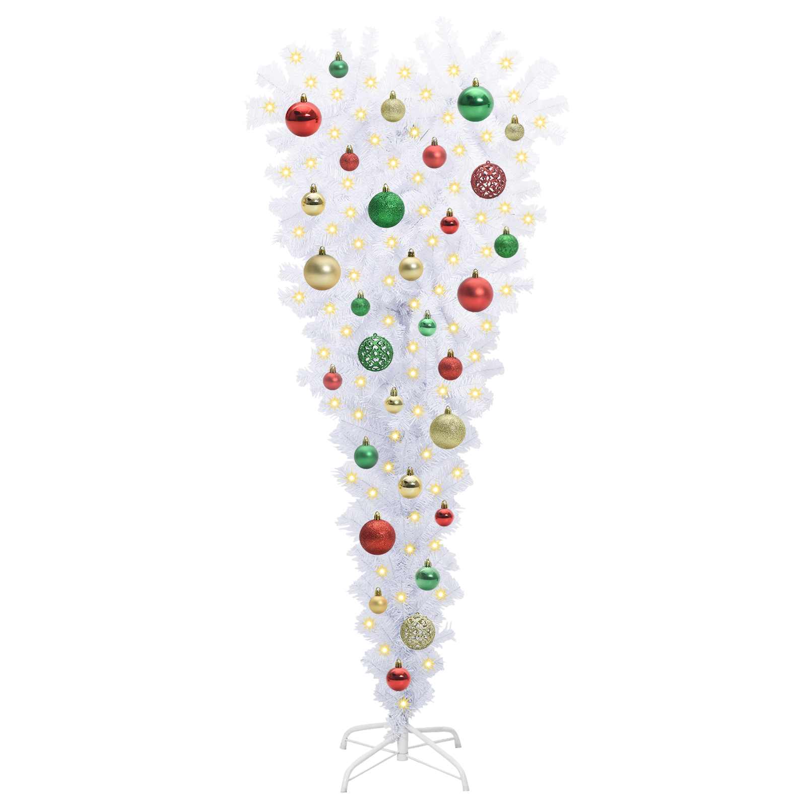 Sapin de Noël artificiel avec 150 LED Blanc 120 cm PVC et Acier – Image 3