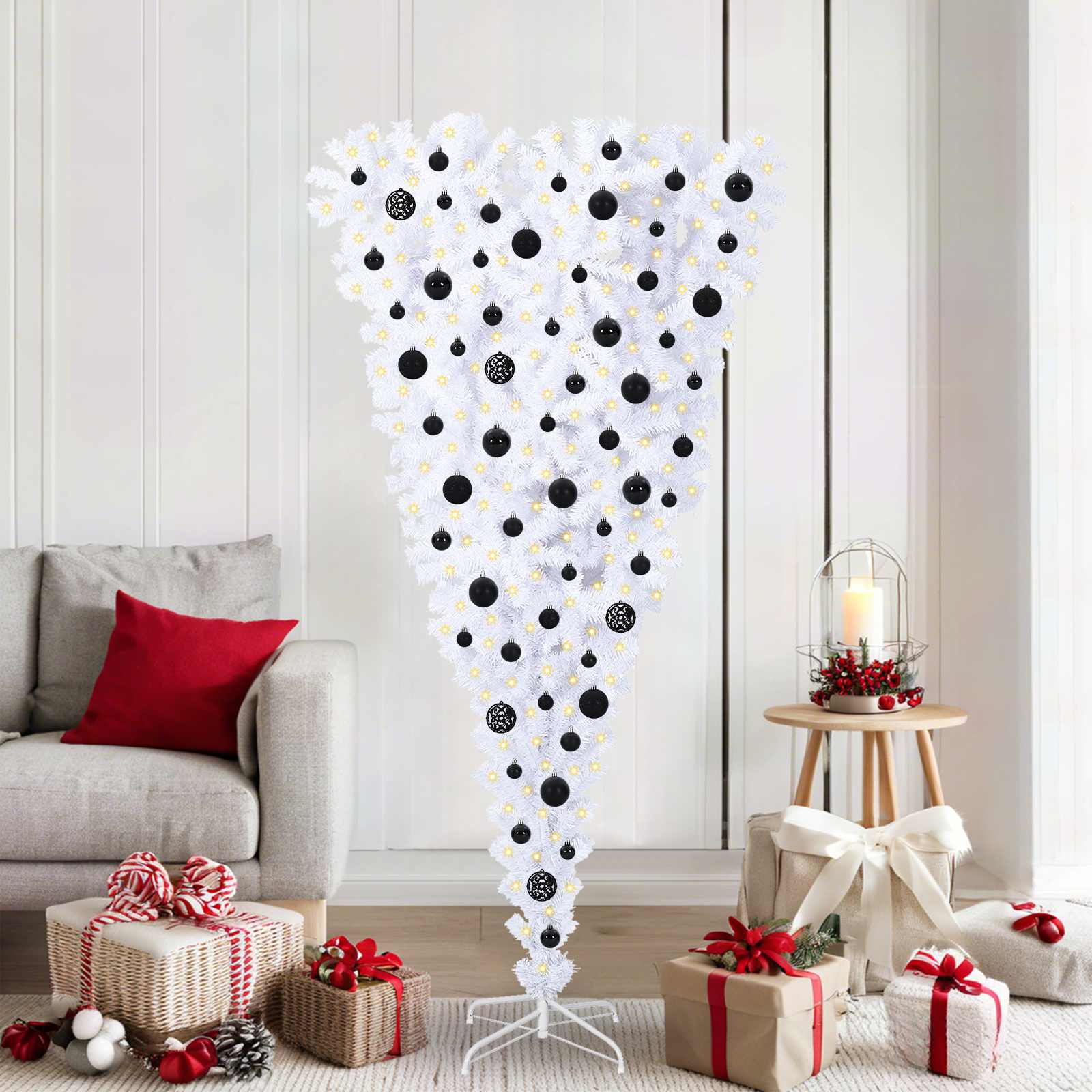 vidaXL Kunstkerstboom Wit 180 cm PVC en staal