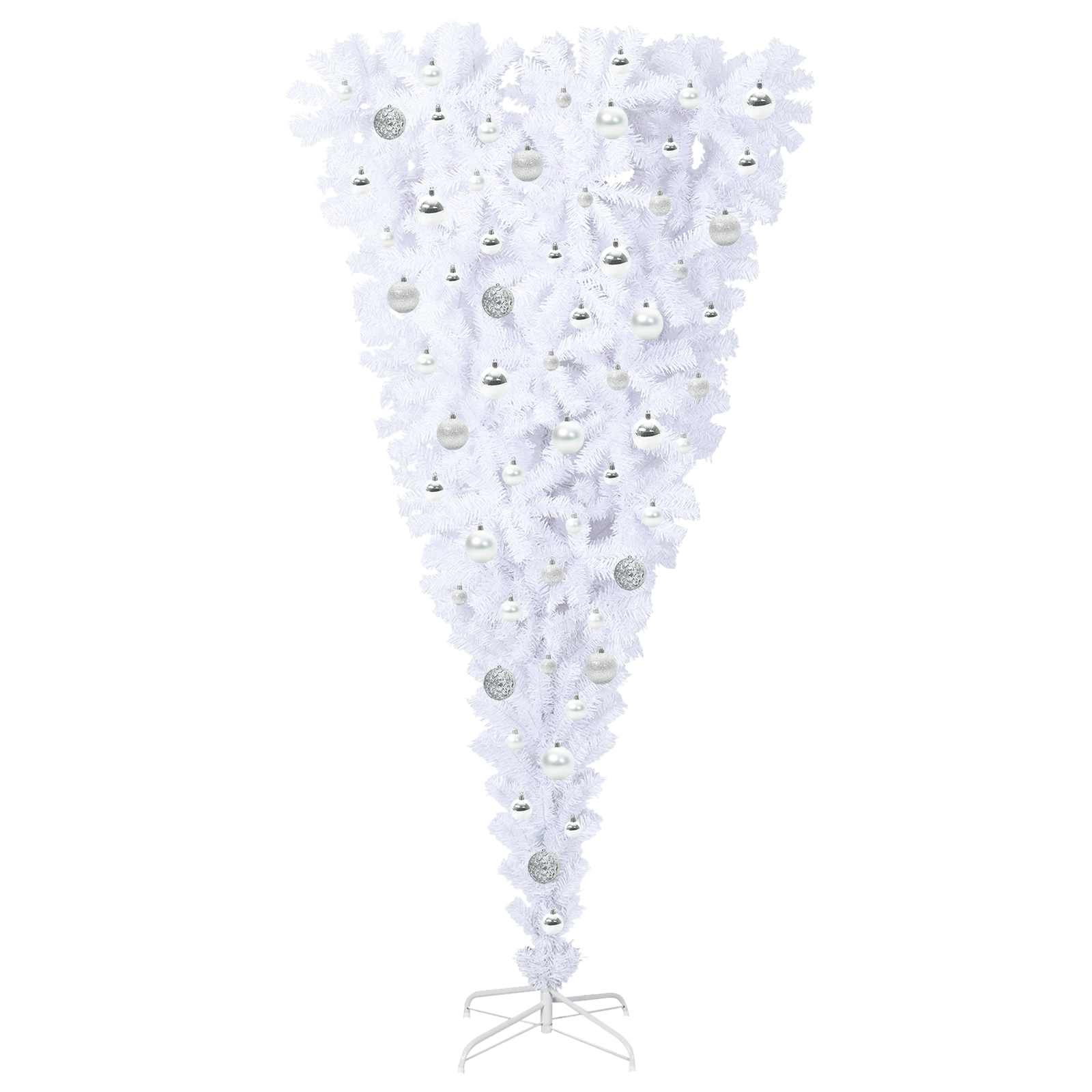 vidaXL Kunstkerstboom Wit 180 cm PVC en staal, foto 4