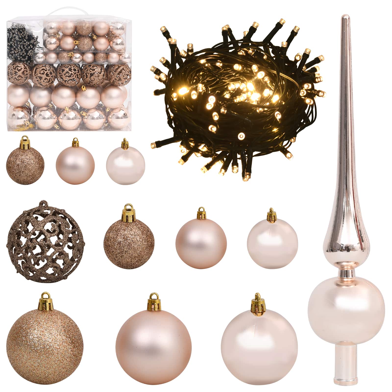 Sapin de Noël artificiel avec 300 LED Blanc 210 cm PVC et Acier – Image 6